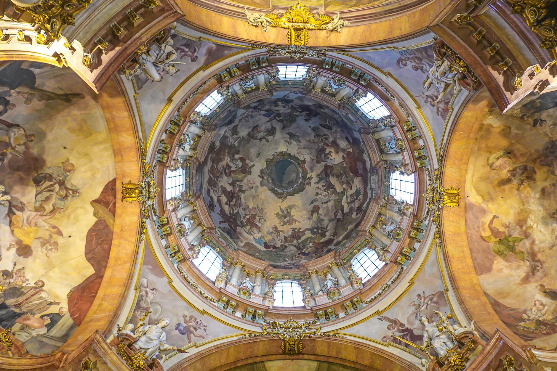 Baroque ceiling fresco in St. Nicholas Church in Prague