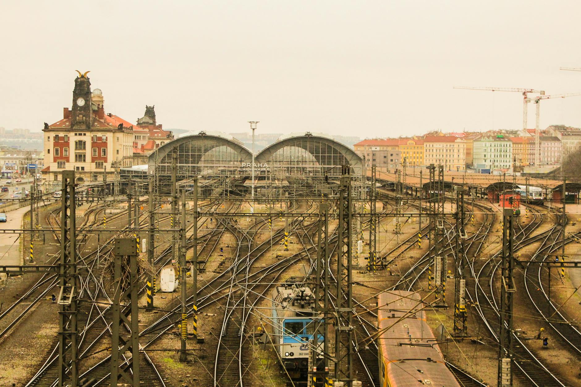 Railway tracks at Prague's historic train station