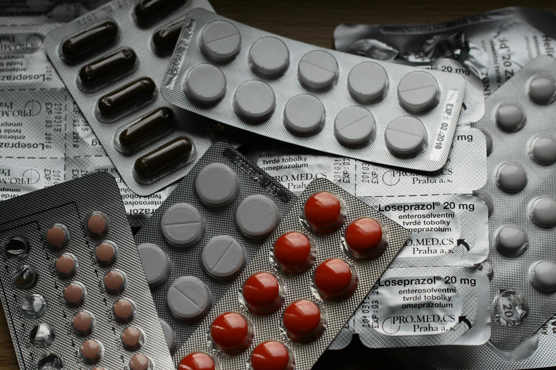 Medication blister packs arranged for healthcare planning