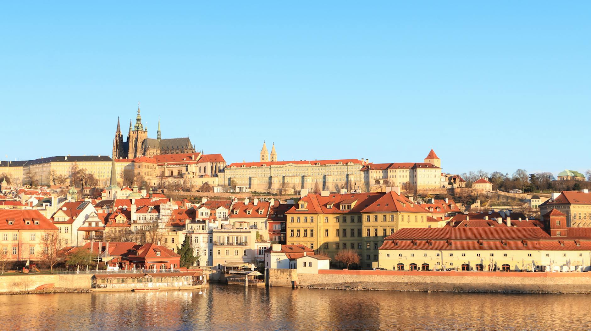 Panoramic view of Prague Castle and surrounding architecture
