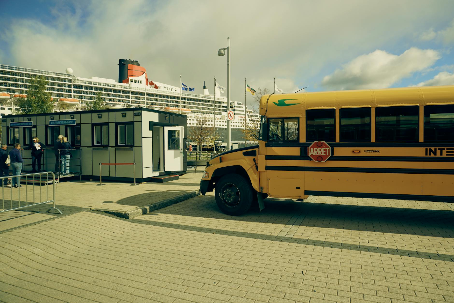 Cruise ship docked at the Quebec City port terminal