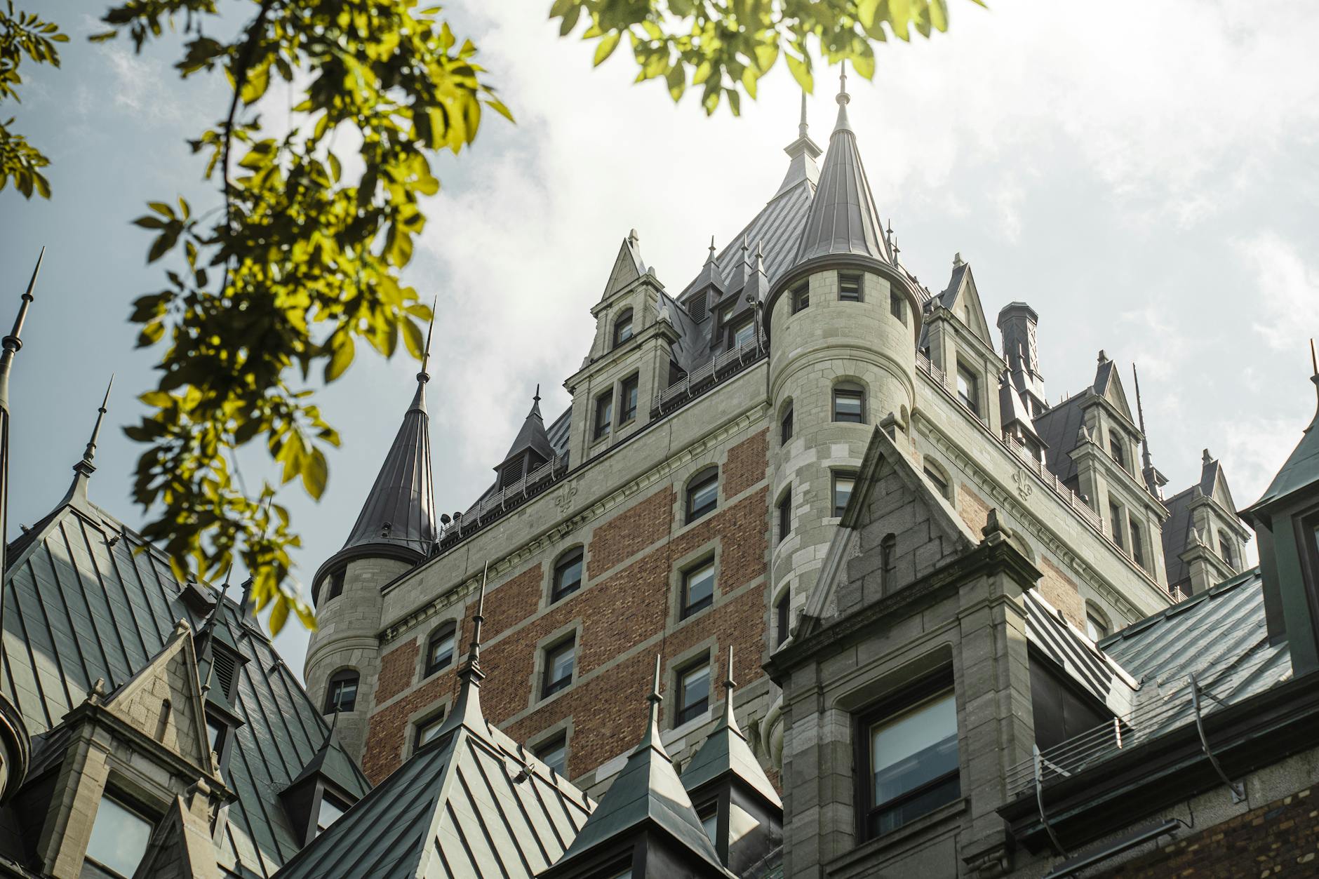 Gothic architecture of Chateau Frontenac in Quebec City