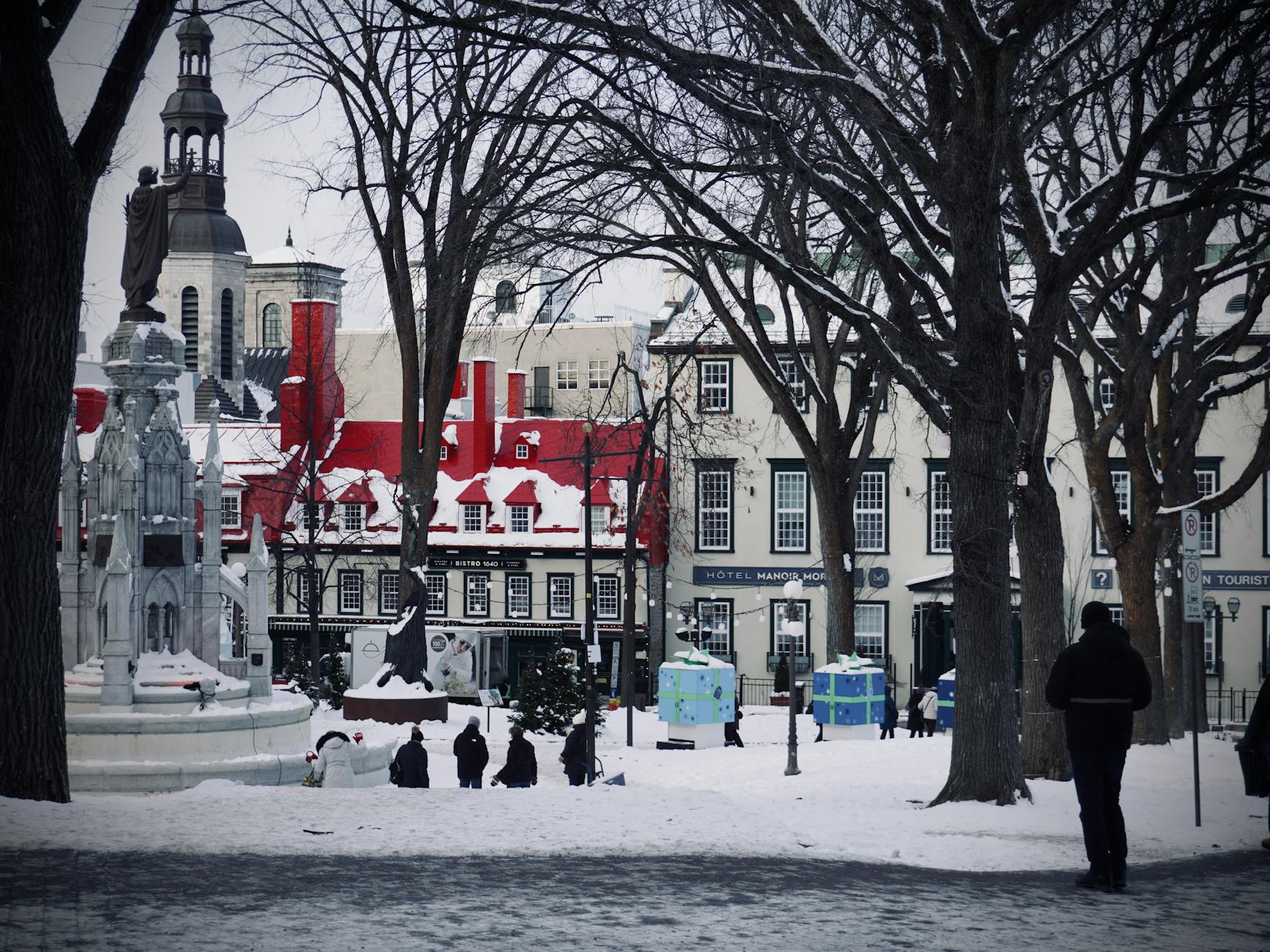 Snowy winter day in Old Quebec City