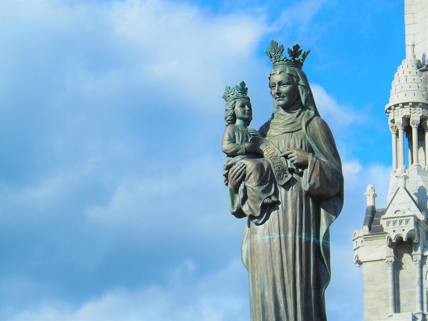 Madonna and Child statue at Sainte-Anne-de-Beaupre Basilica