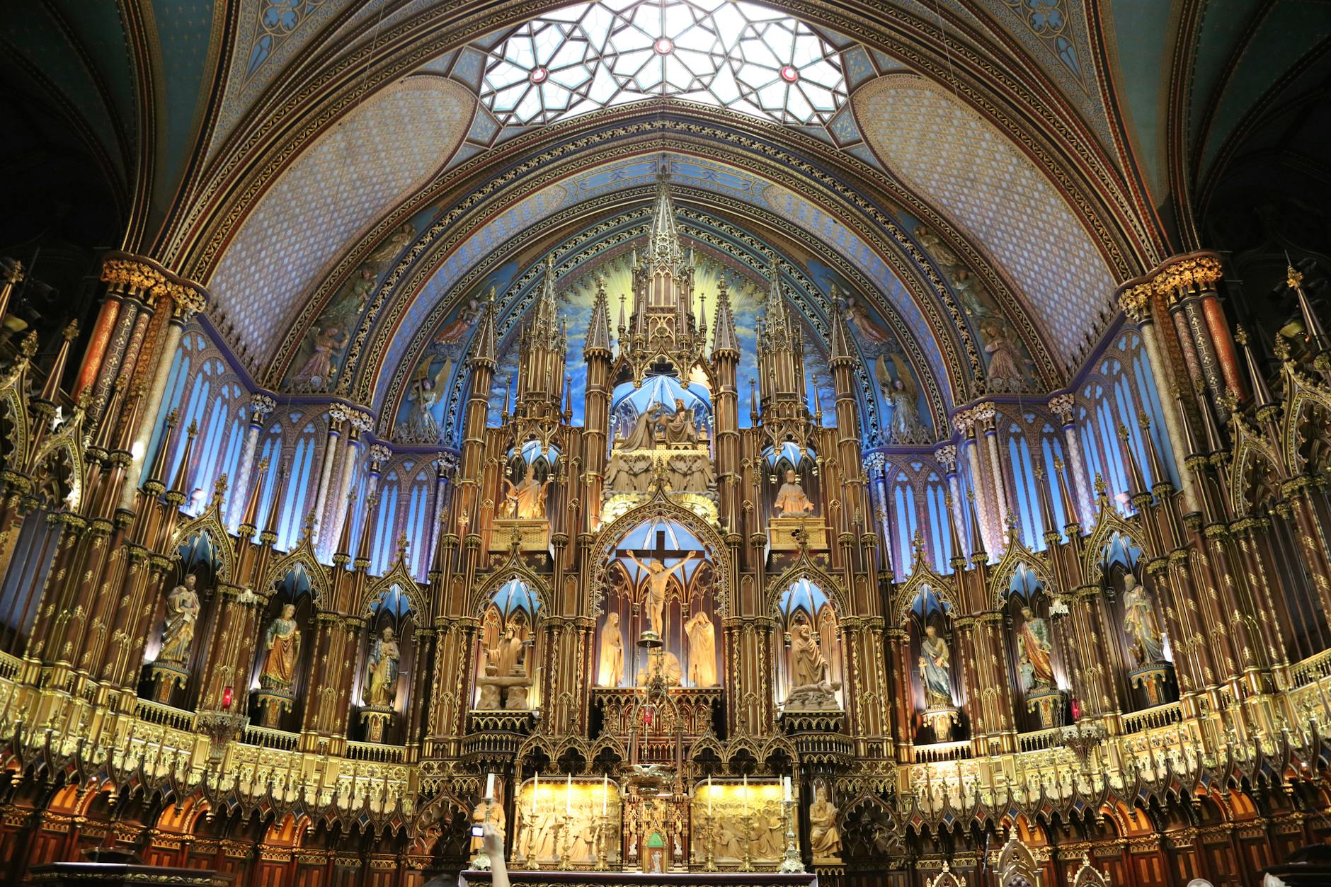 Ornamental altar inside the Cathedral Basilica of Notre Dame de Quebec