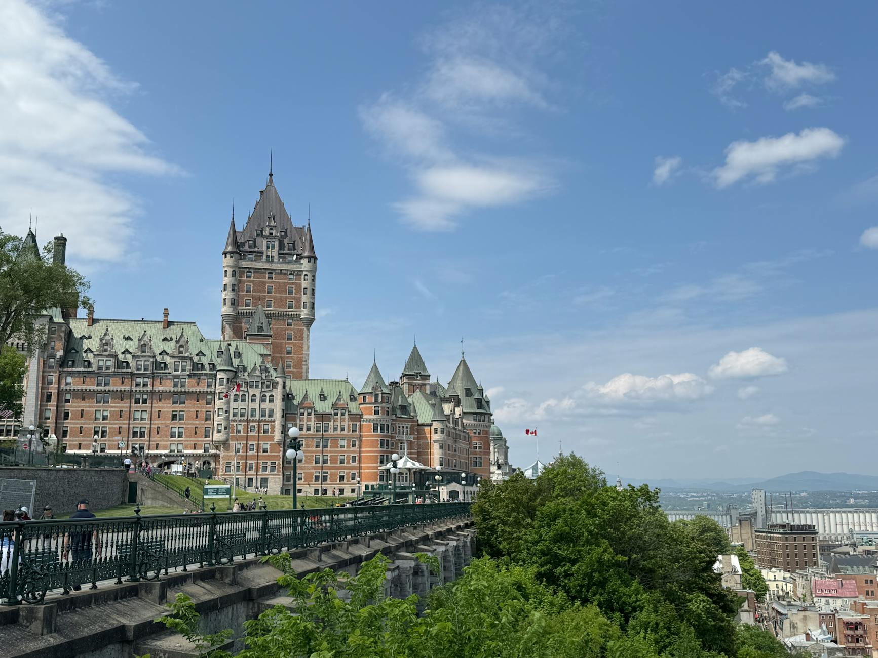 Chateau Frontenac in Quebec City under a blue sky