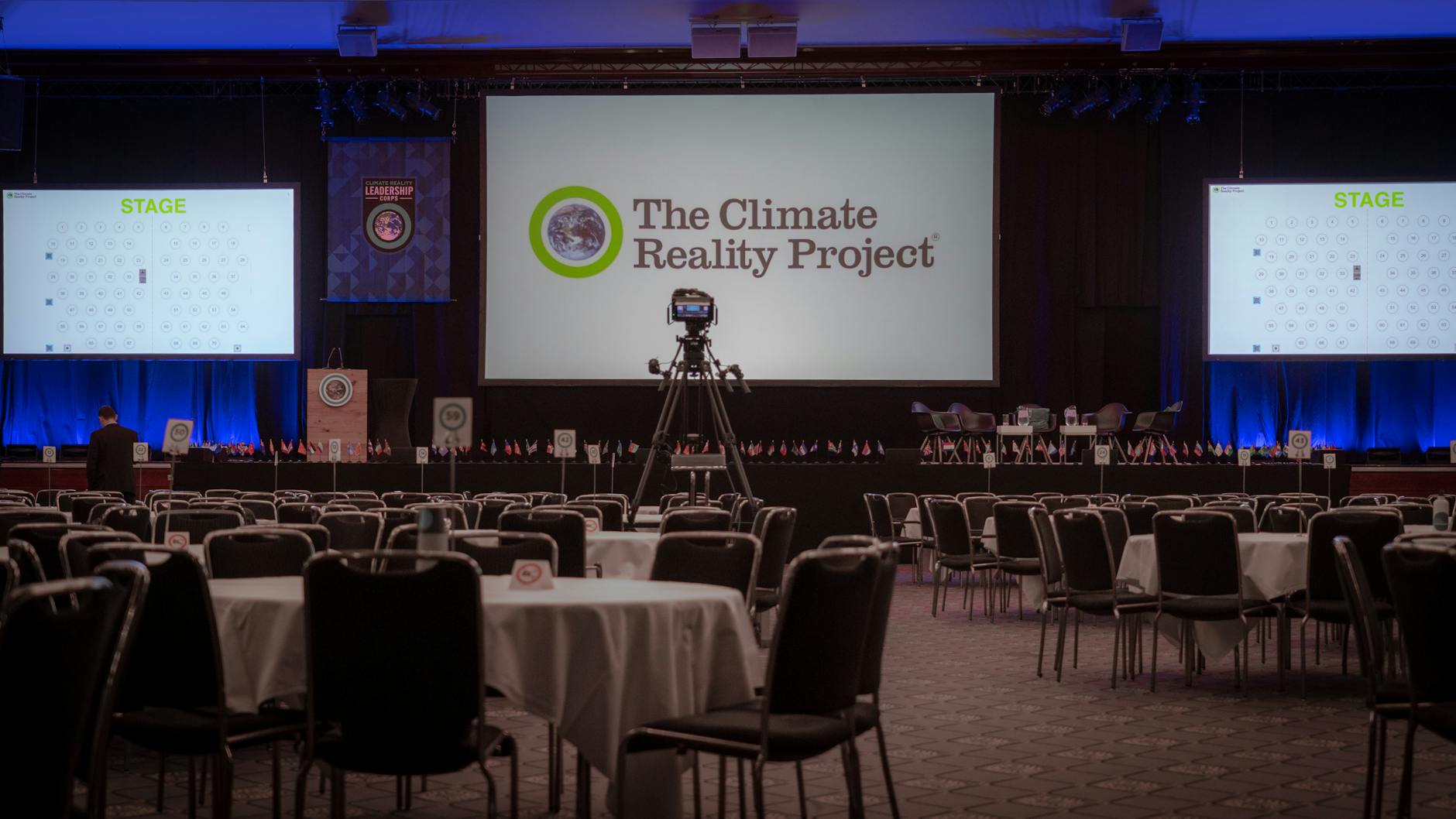 Conference room set up for an event