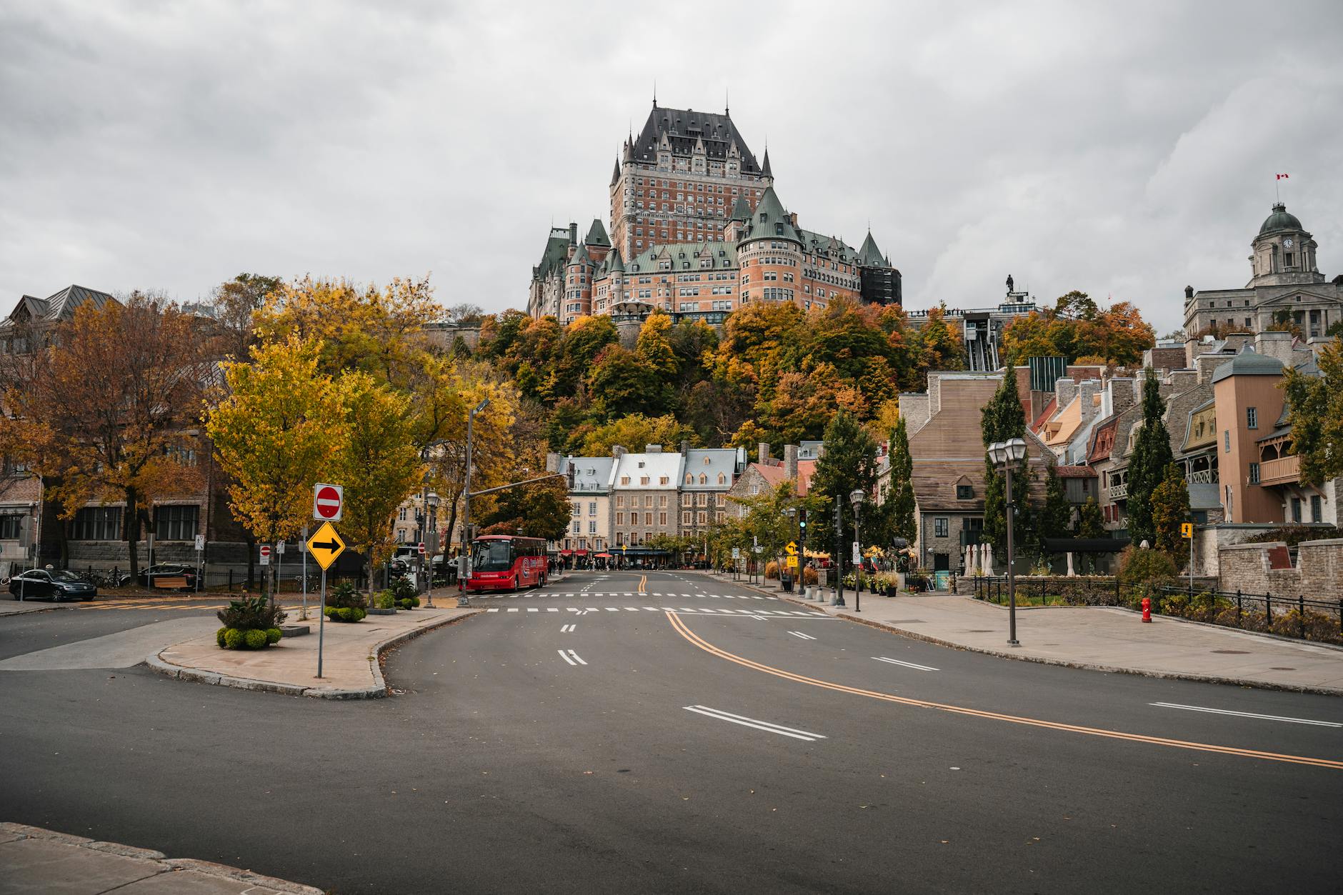 Chateau Frontenac and Old Quebec City in autumn