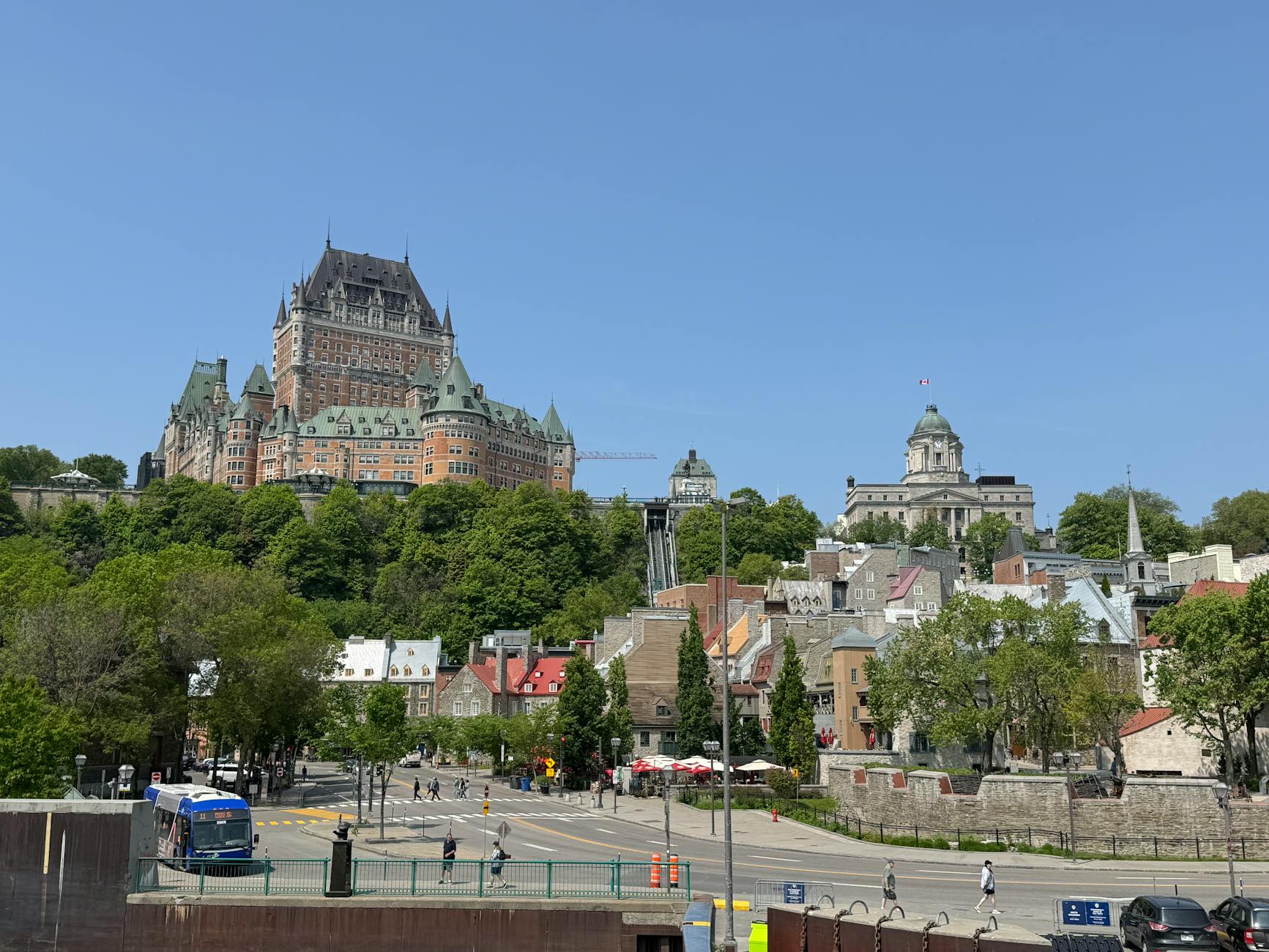 Chateau Frontenac and Old Quebec City in summer