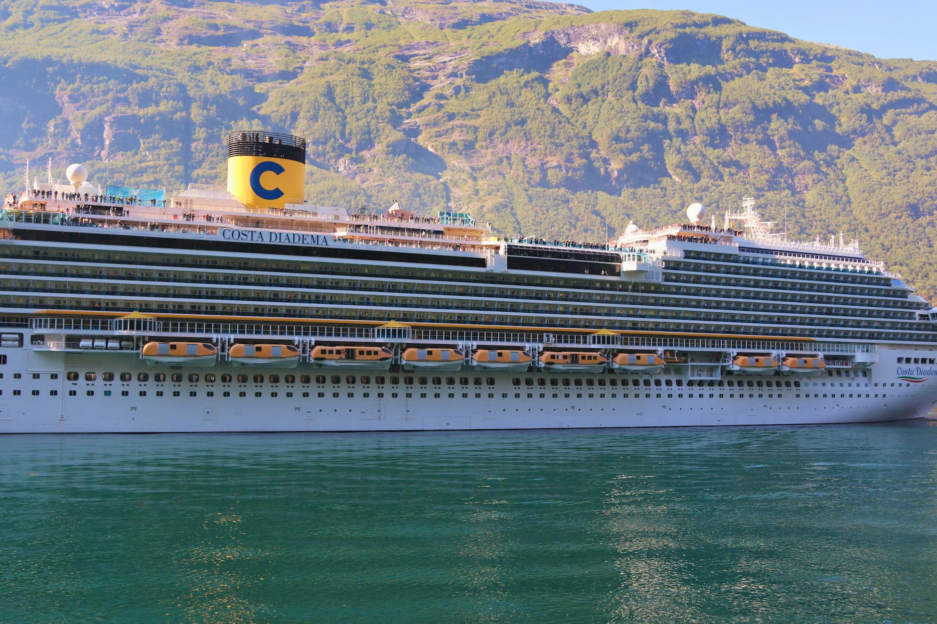 Cruise ship in a Norwegian harbor for Stavanger port-call planning.