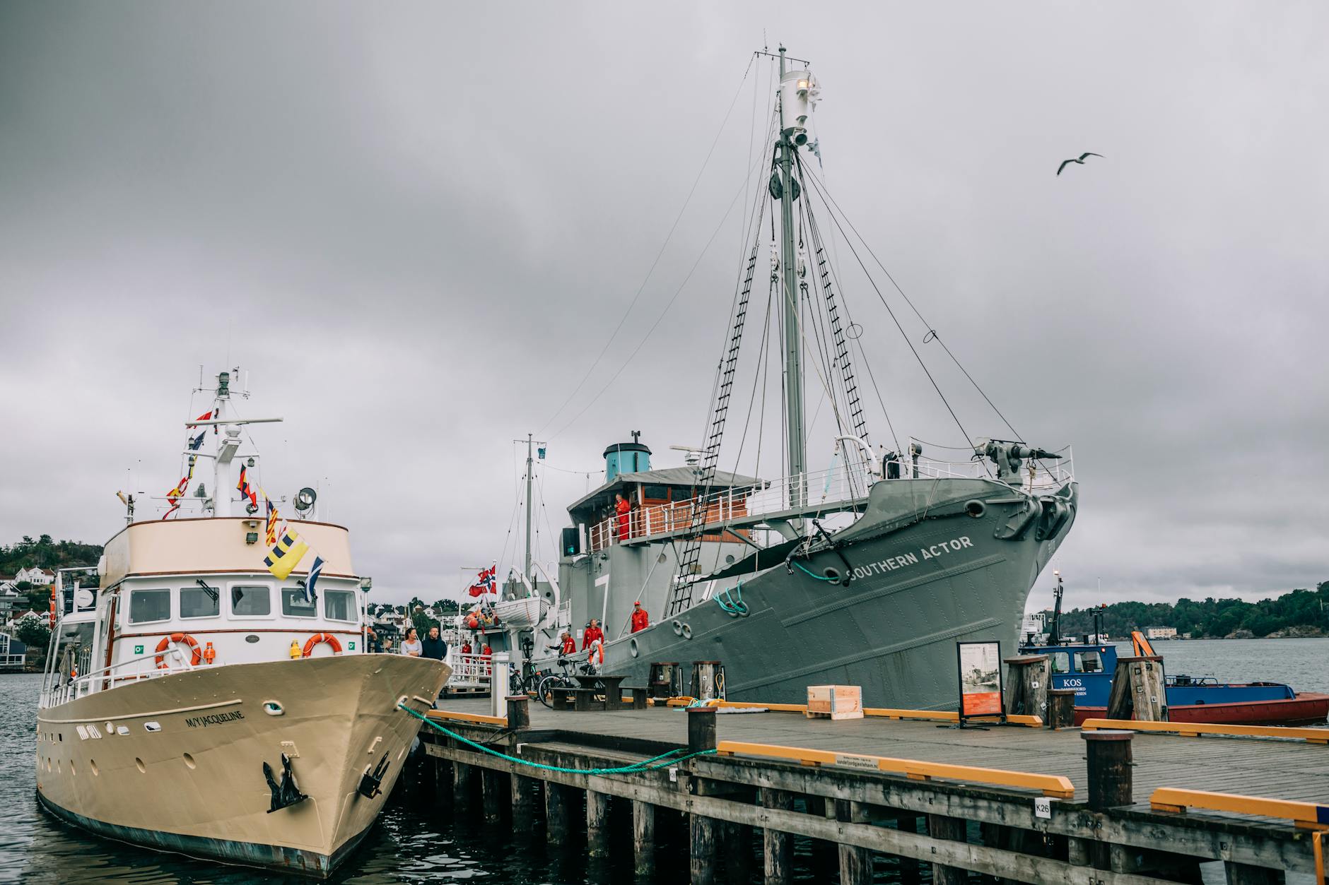 Docked ships for Stavanger maritime museum planning.