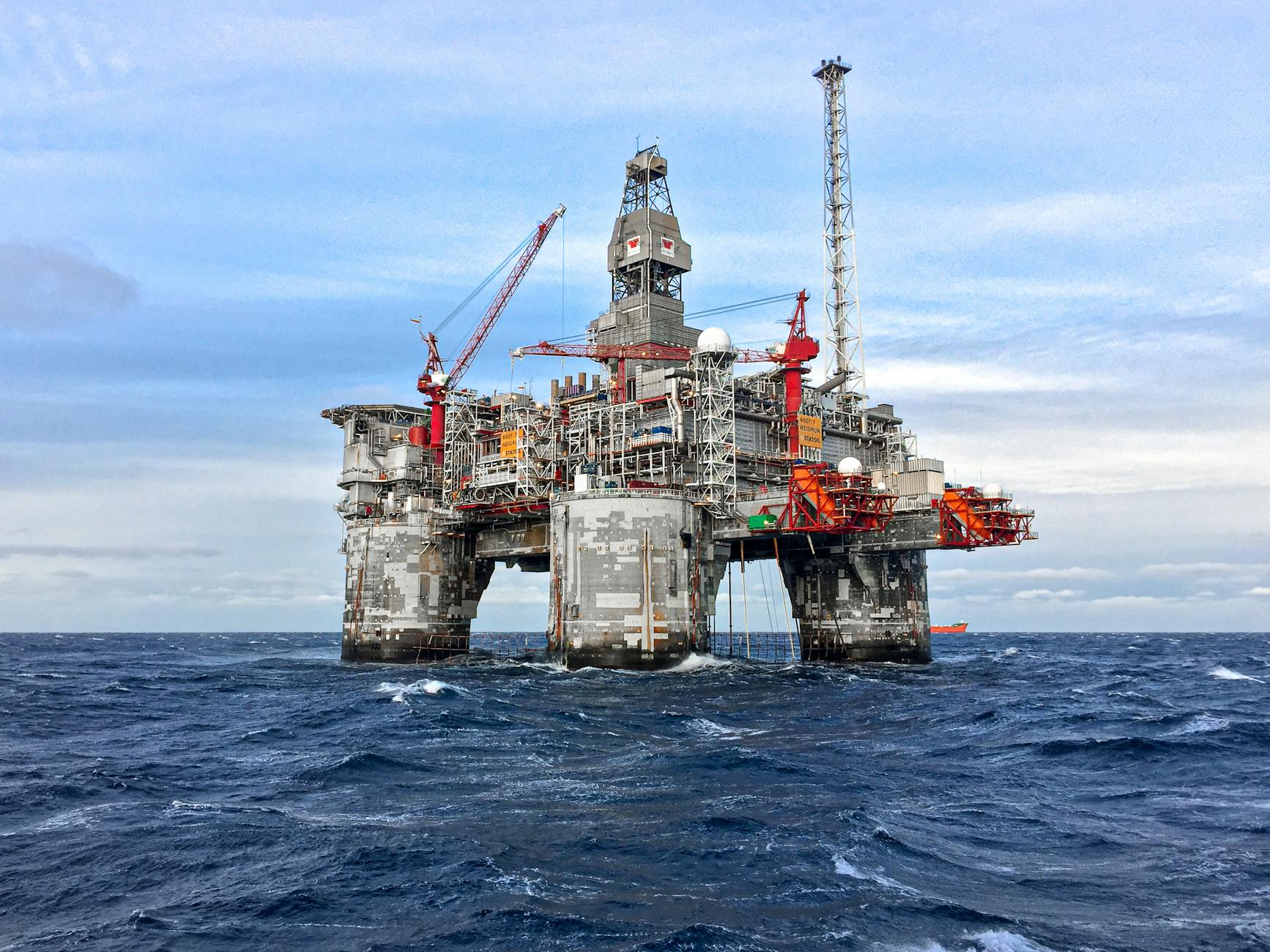 North Sea oil platform for Stavanger trade-show industry context.