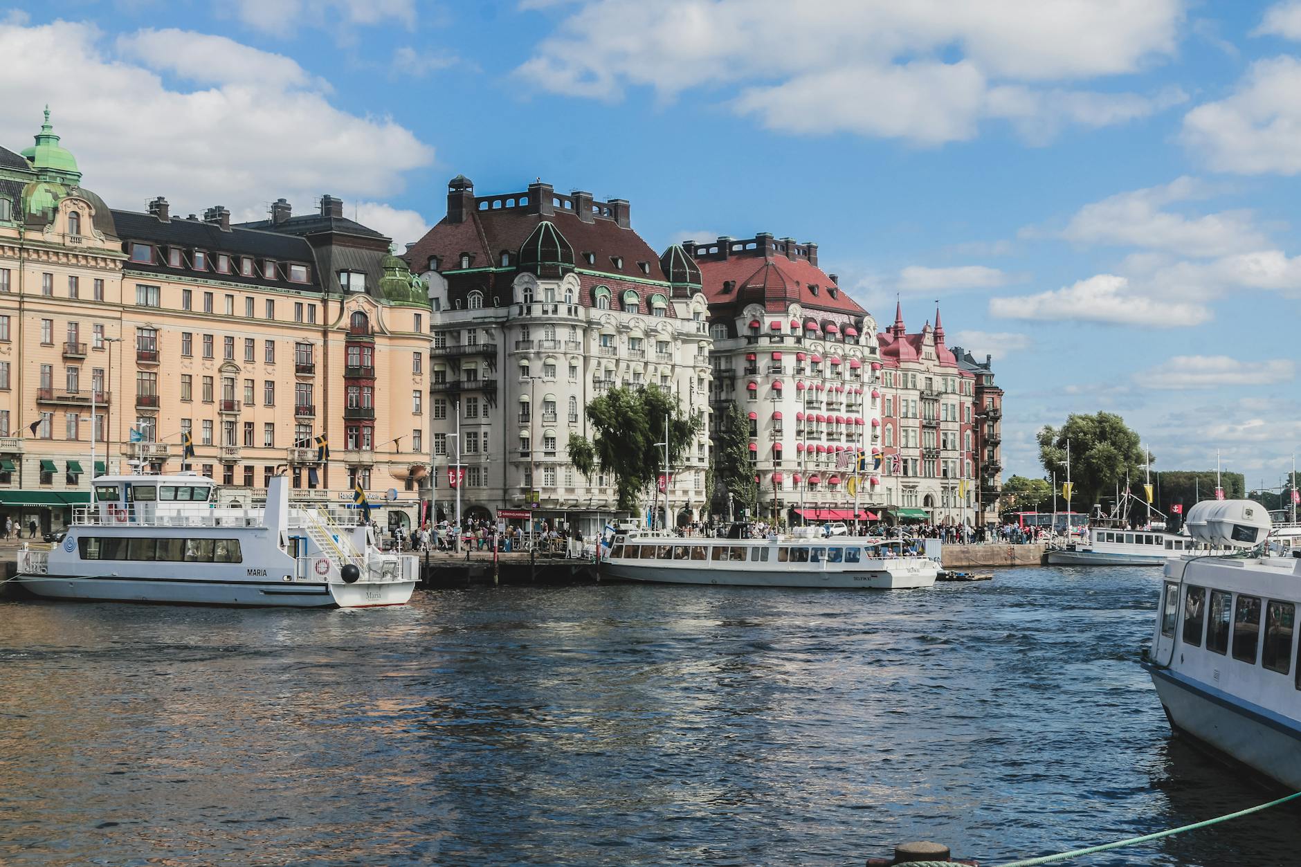 Stockholm harbor boats for budget travel report planning.