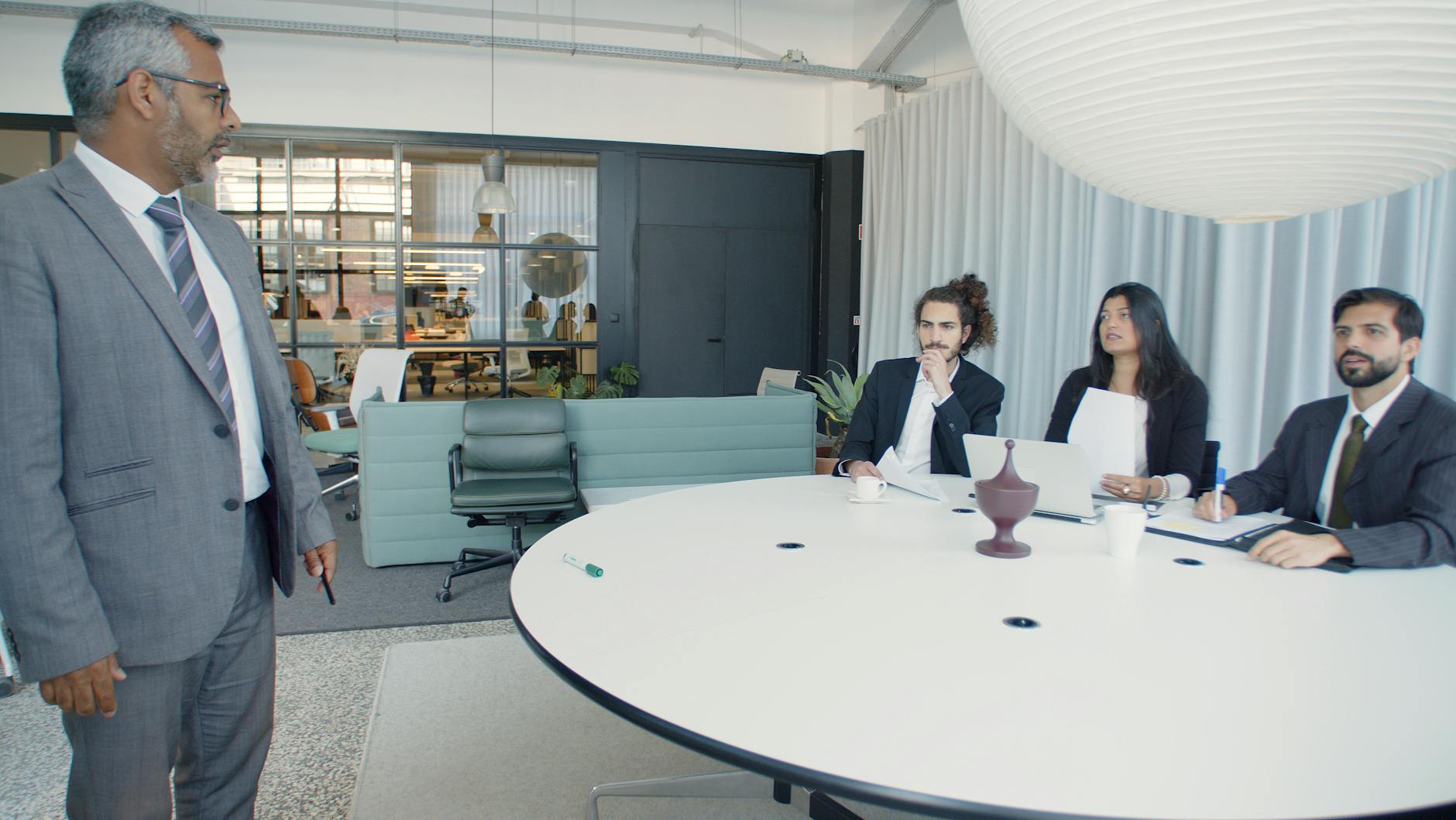 Colleagues in an office for Stockholm hotel workability planning.