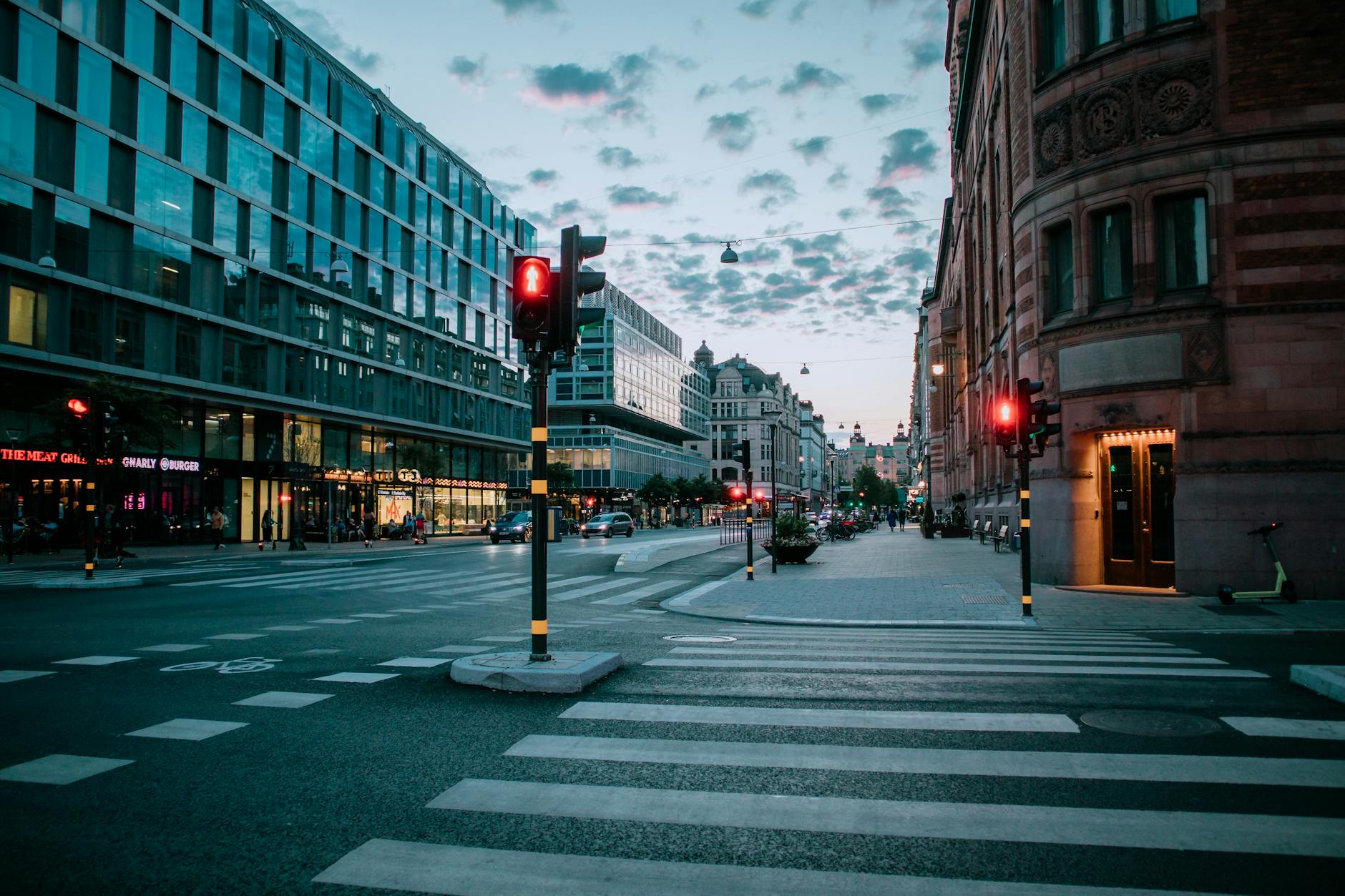 Stockholm twilight intersection for conference travel report planning.