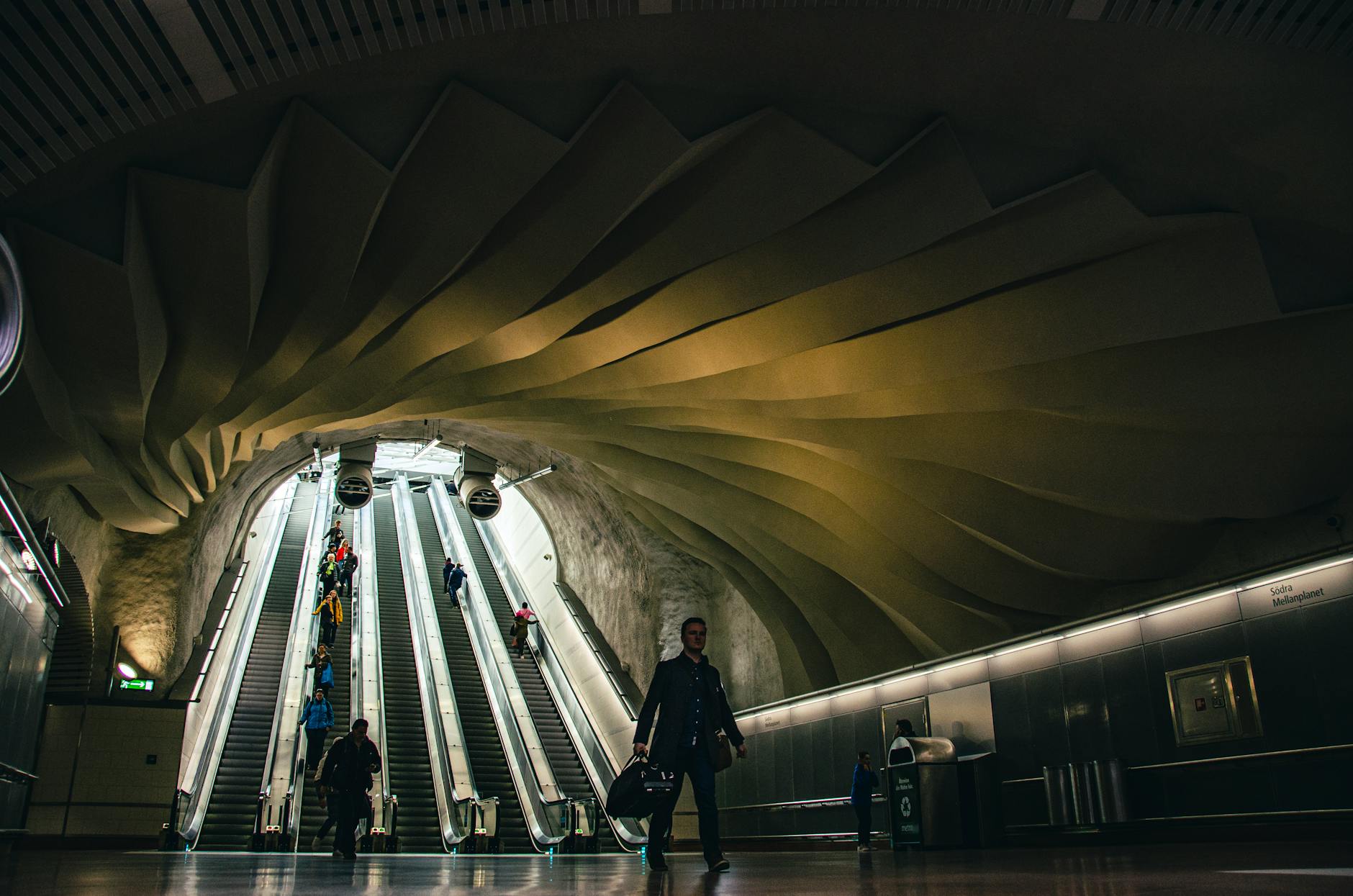 Stockholm subway escalator for conference movement and follow-up planning.