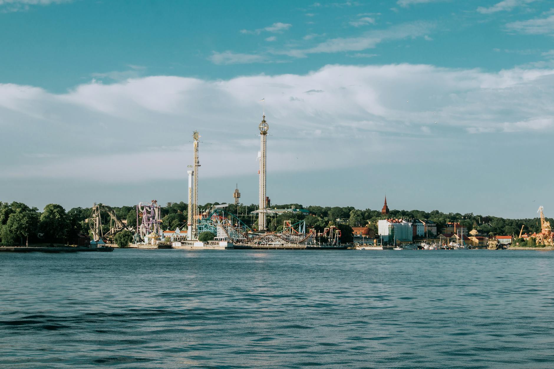 Waterfront amusement park in Stockholm for family travel planning.