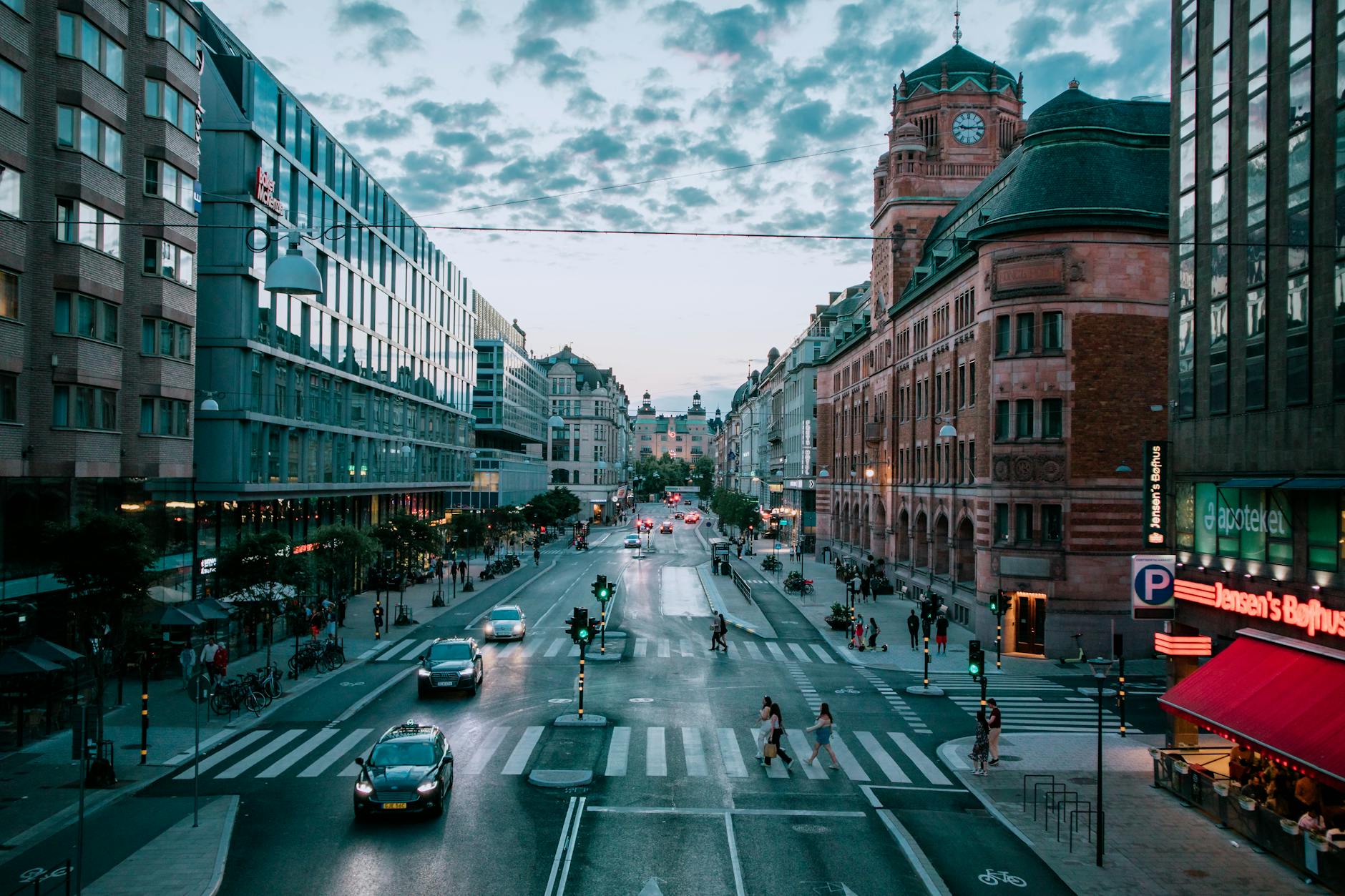 Stockholm twilight street for journalist file and deadline planning.