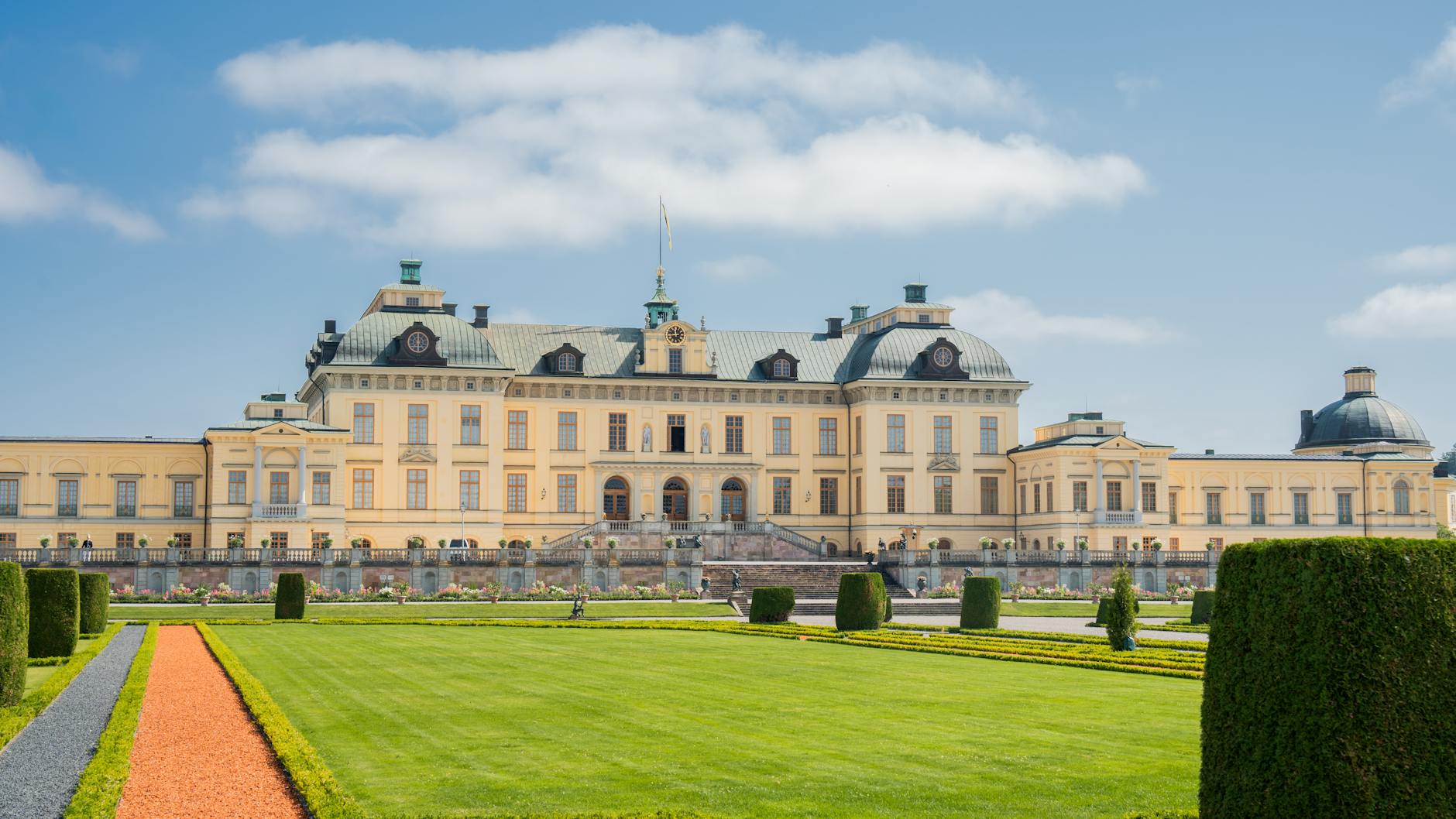 Drottningholm Palace gardens for Stockholm luxury culture planning.
