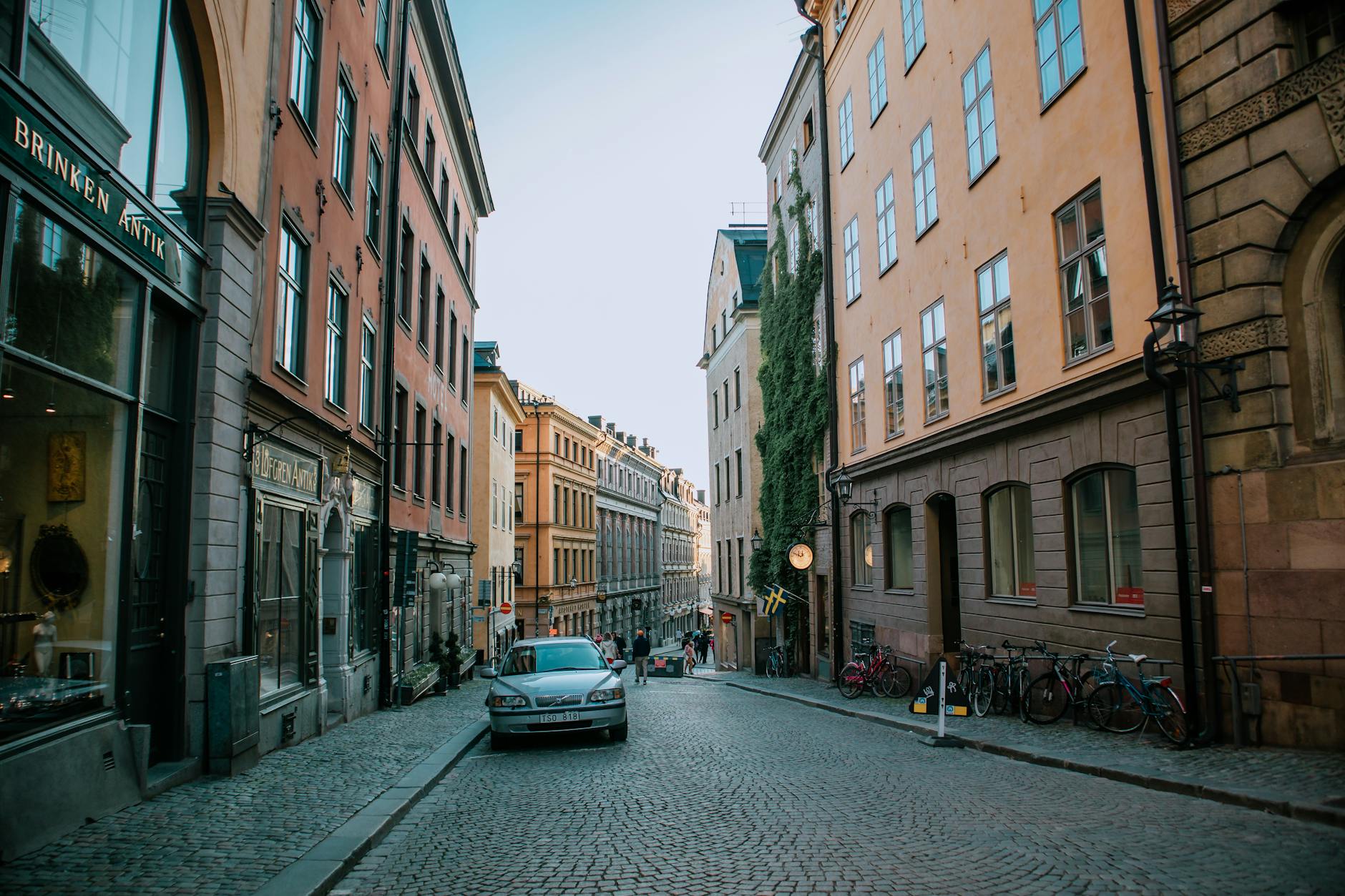 Quiet Stockholm street for solo itinerary planning.
