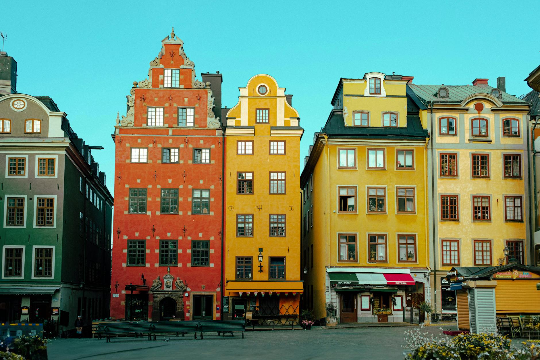 Stortorget square in Stockholm old town for tourist planning.