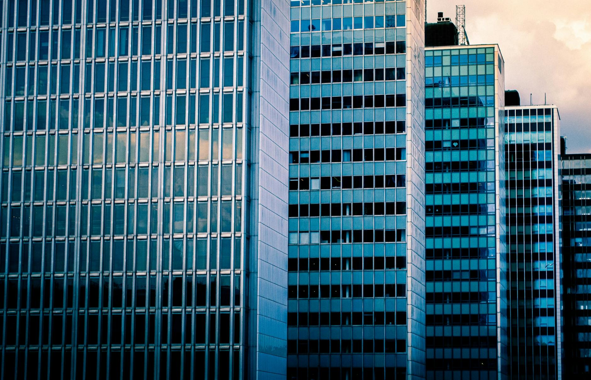 Modern Stockholm business district buildings for trade-show transport planning.