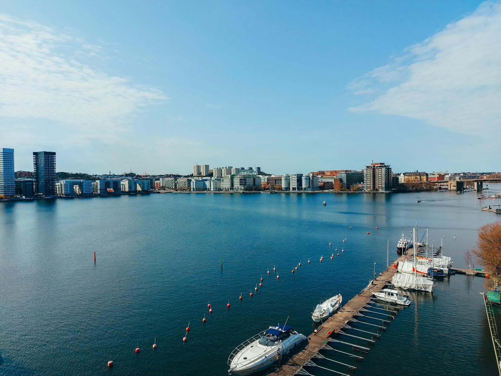 Modern Stockholm waterfront architecture for trade-show movement planning.