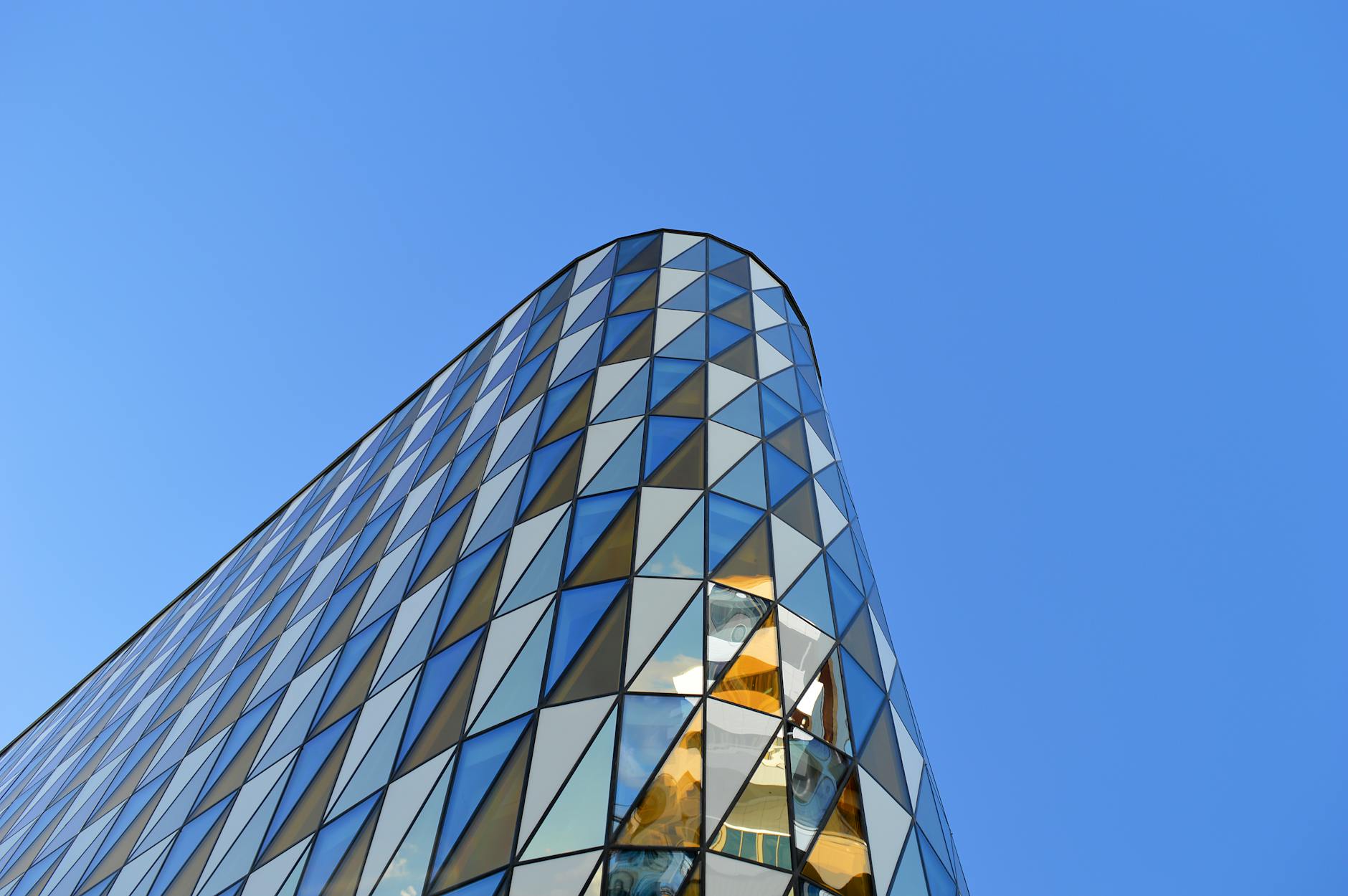 Modern Swedish glass building for Stockholm trade-show venue planning.
