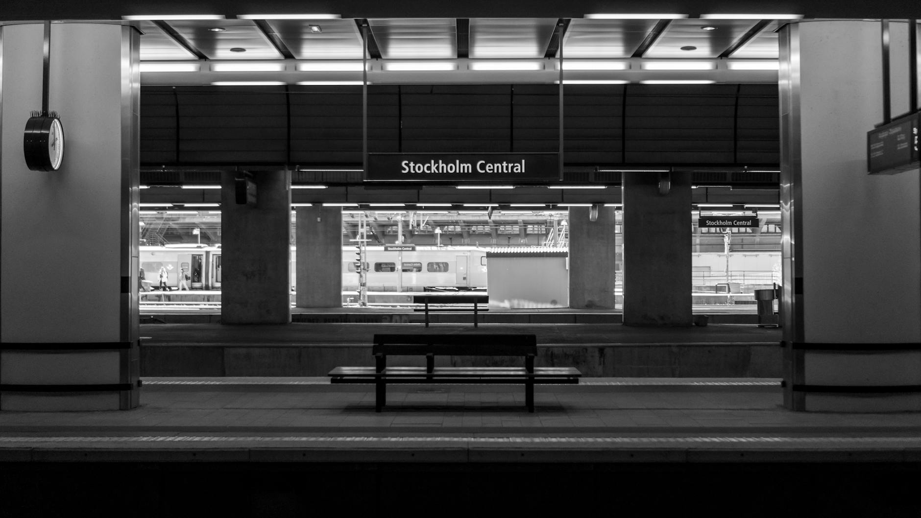 Stockholm Central Station platform for stopover travel planning.