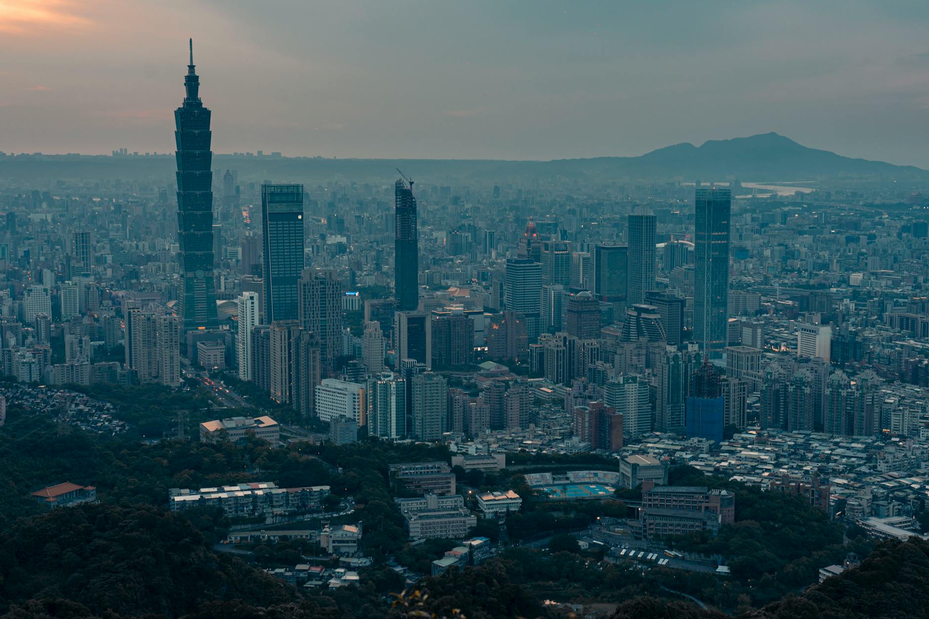 Taipei business visitor and skyline planning context.