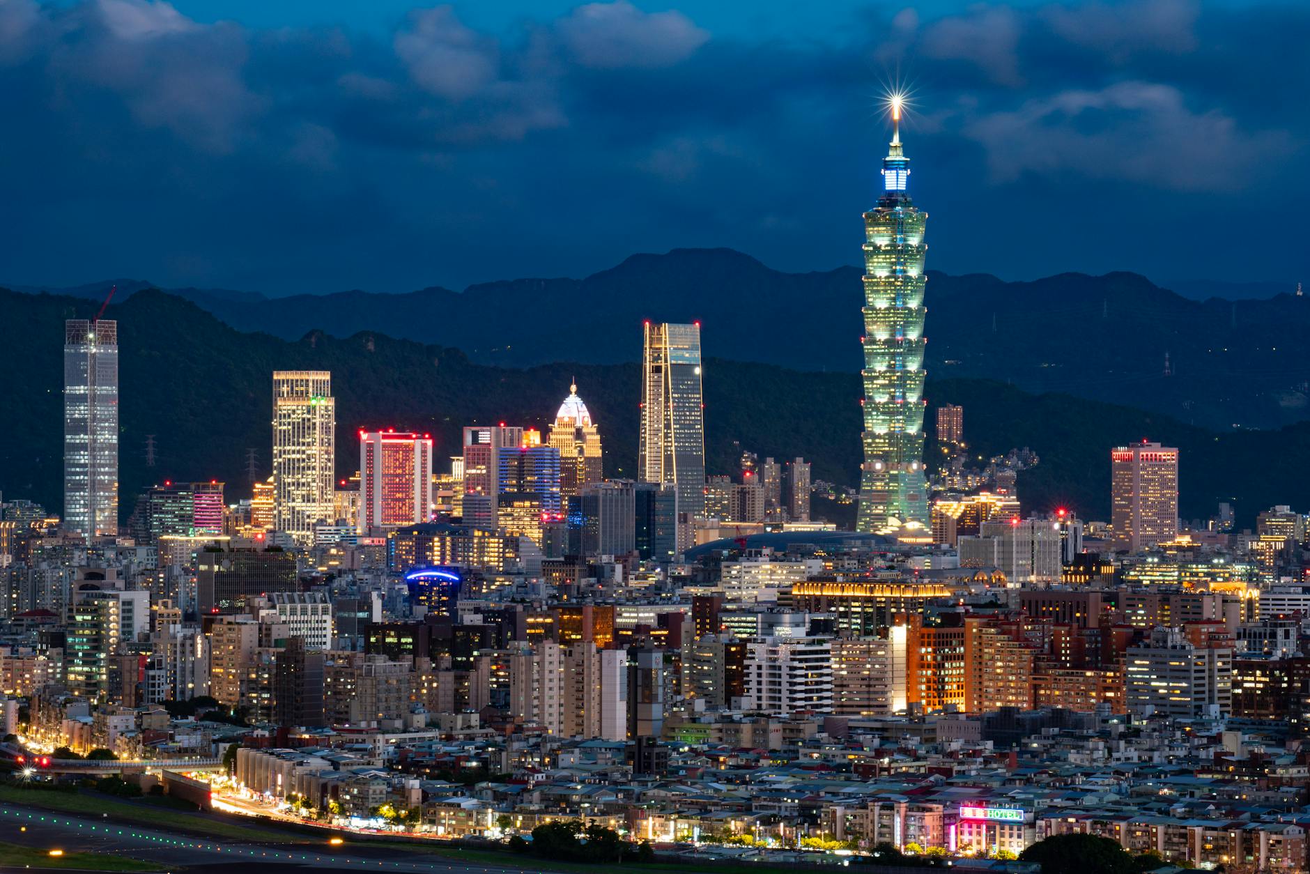 Taipei skyline and investor operating context planning.