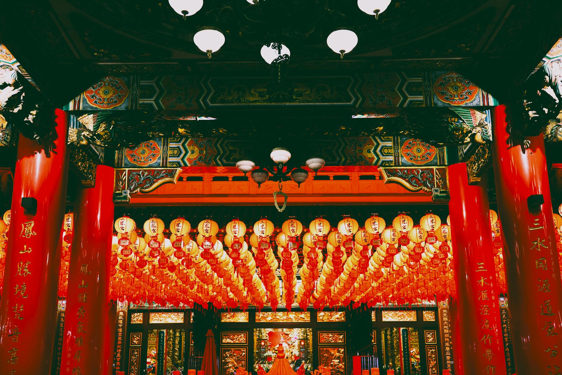 Taipei temple courtyard and pilgrimage purpose planning context.