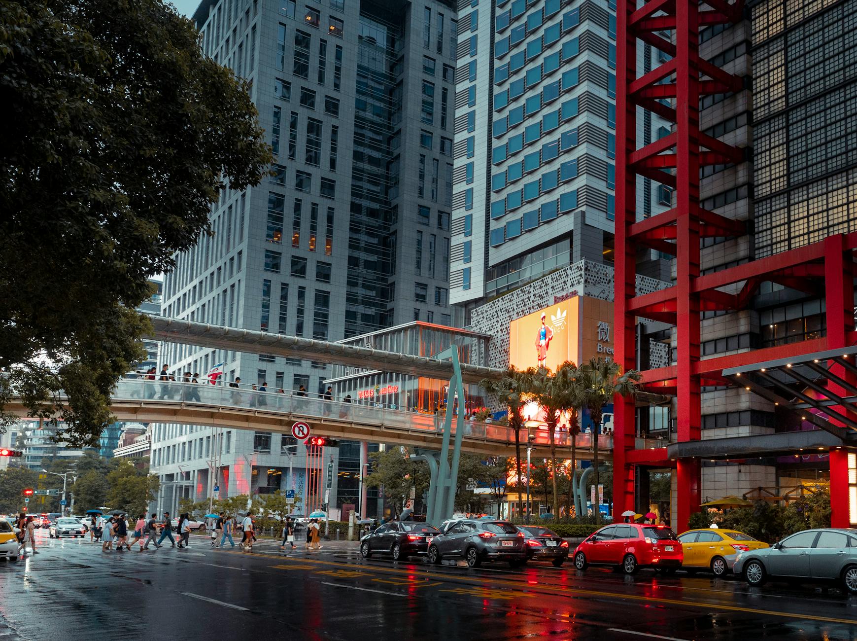 Taipei commercial street and sales material planning context.