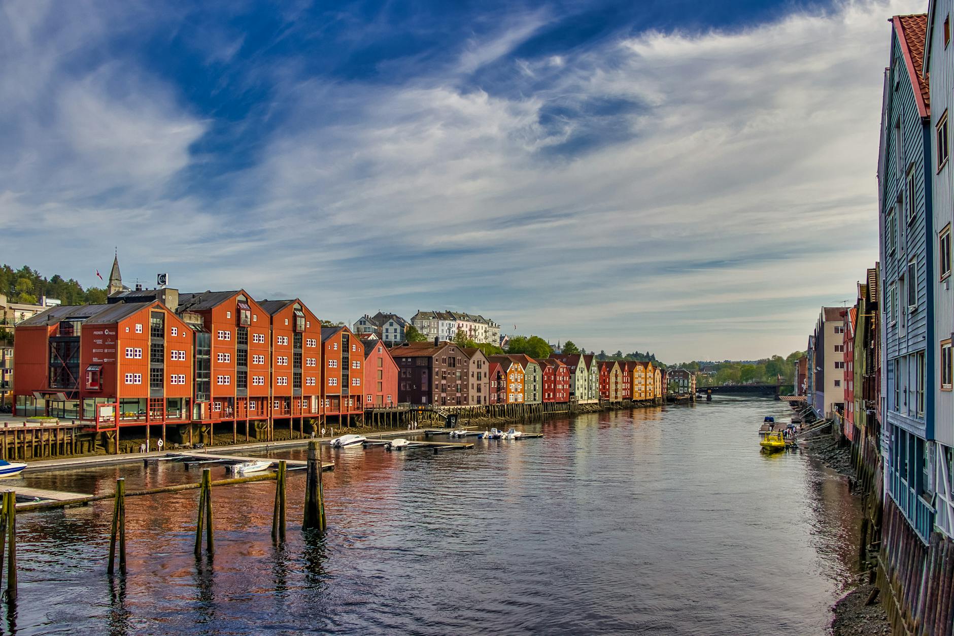 Trondheim city and river setting for academic conference planning.