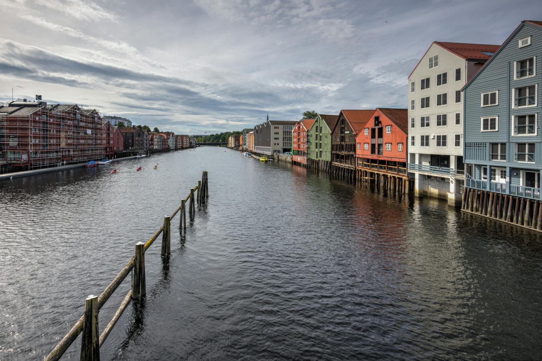 Trondheim city center and waterfront for first-time orientation planning.