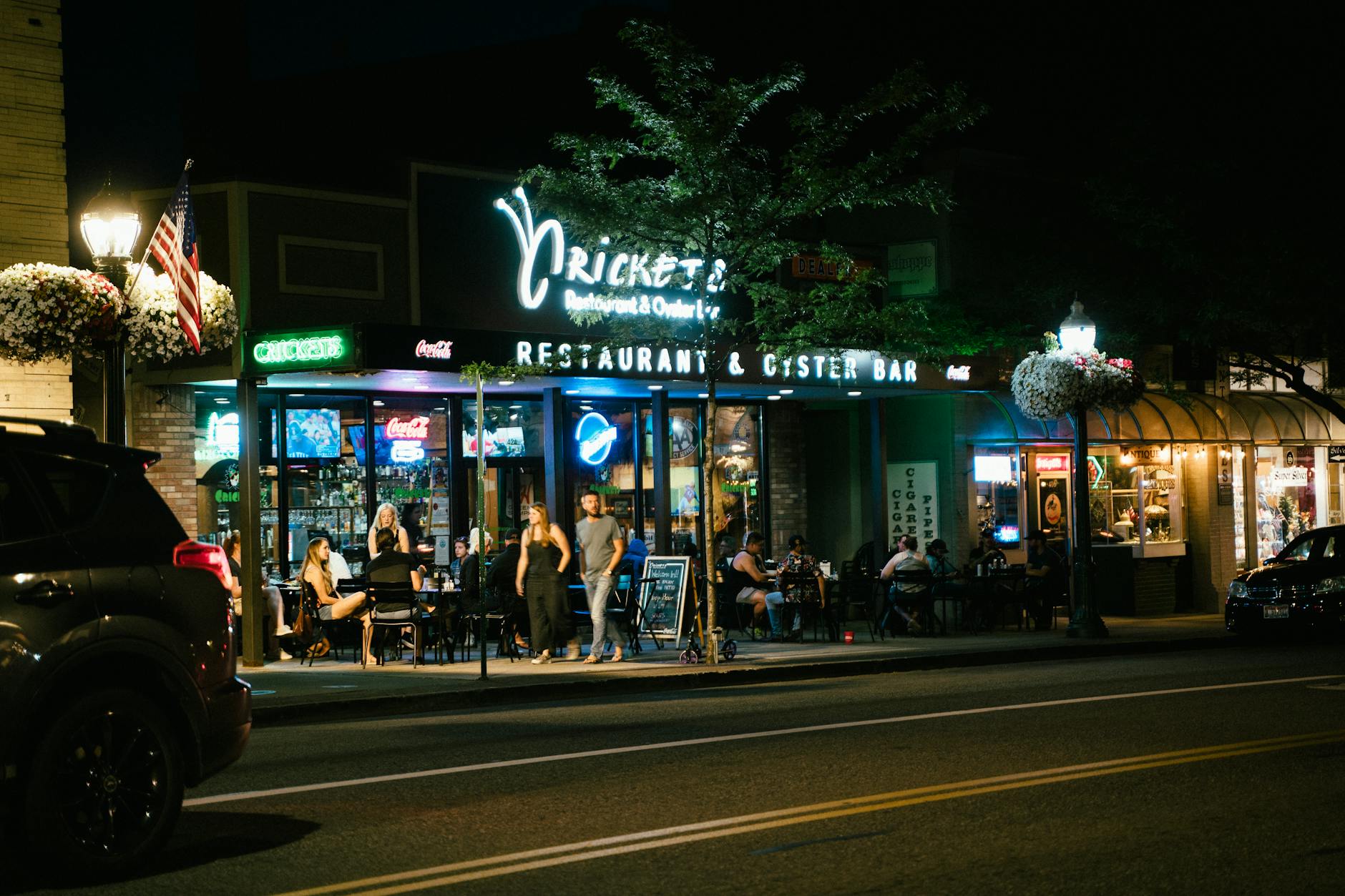 Restaurant at night for Trondheim nightlife travel report planning.