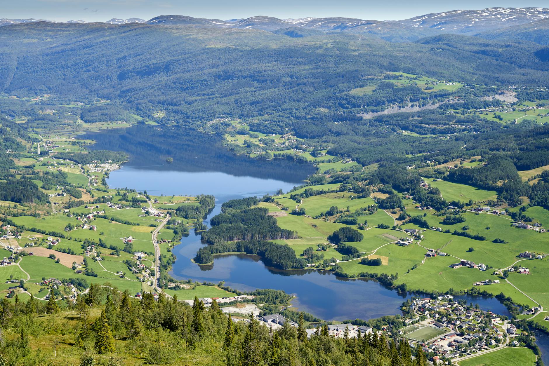 Aerial Norwegian landscape for repeat leisure small-decision planning.
