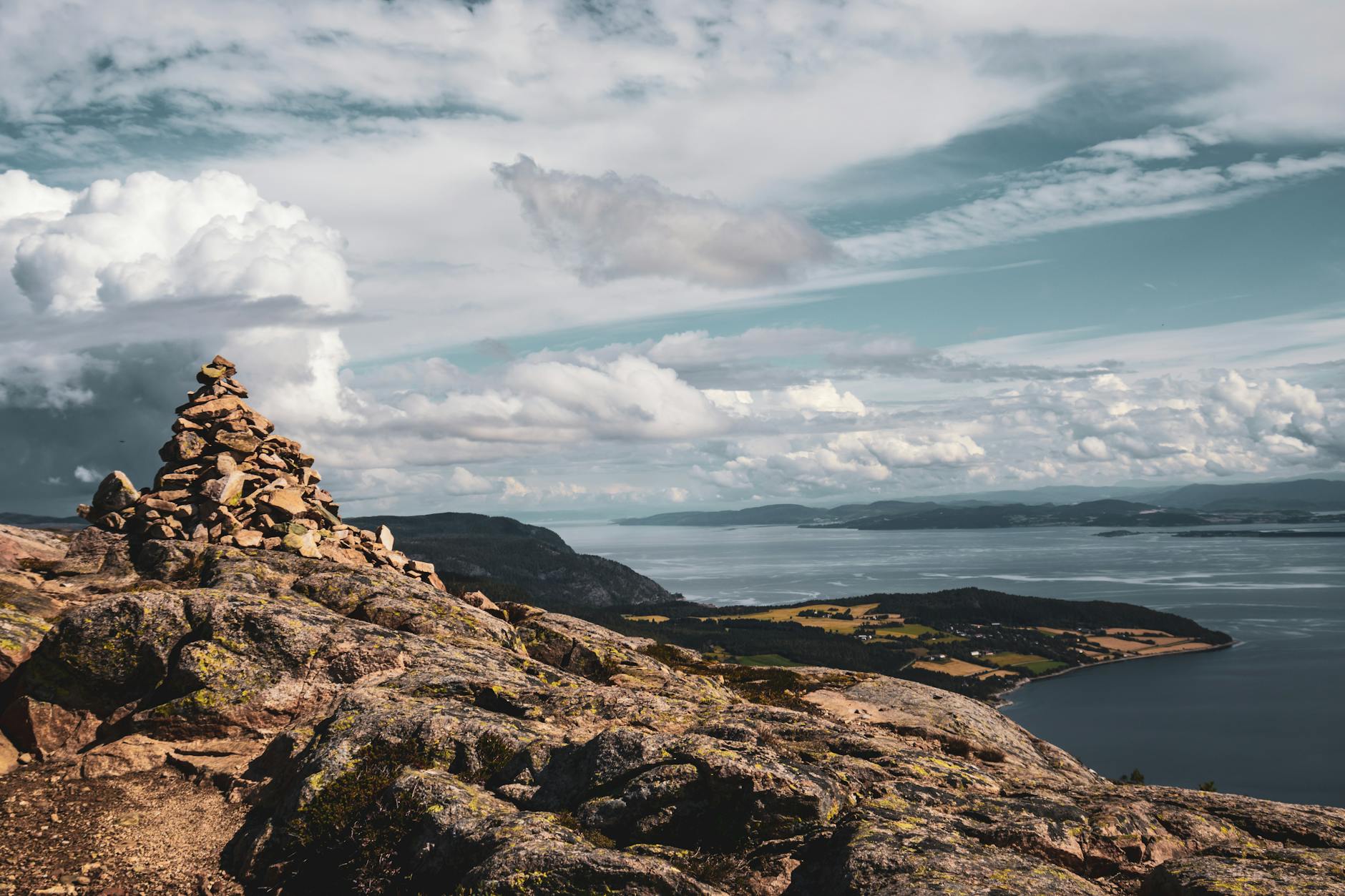 Trondheim fjord peak for tourist trip planning.