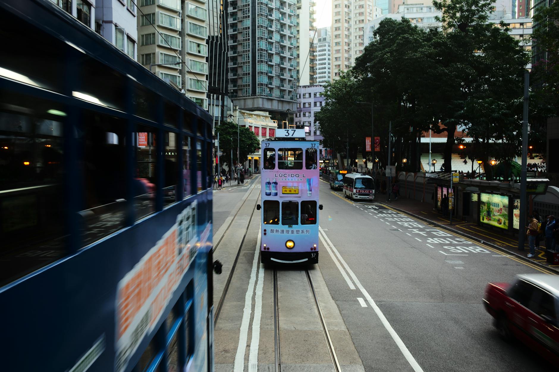 Wan Chai tram street and cruise transfer planning context.