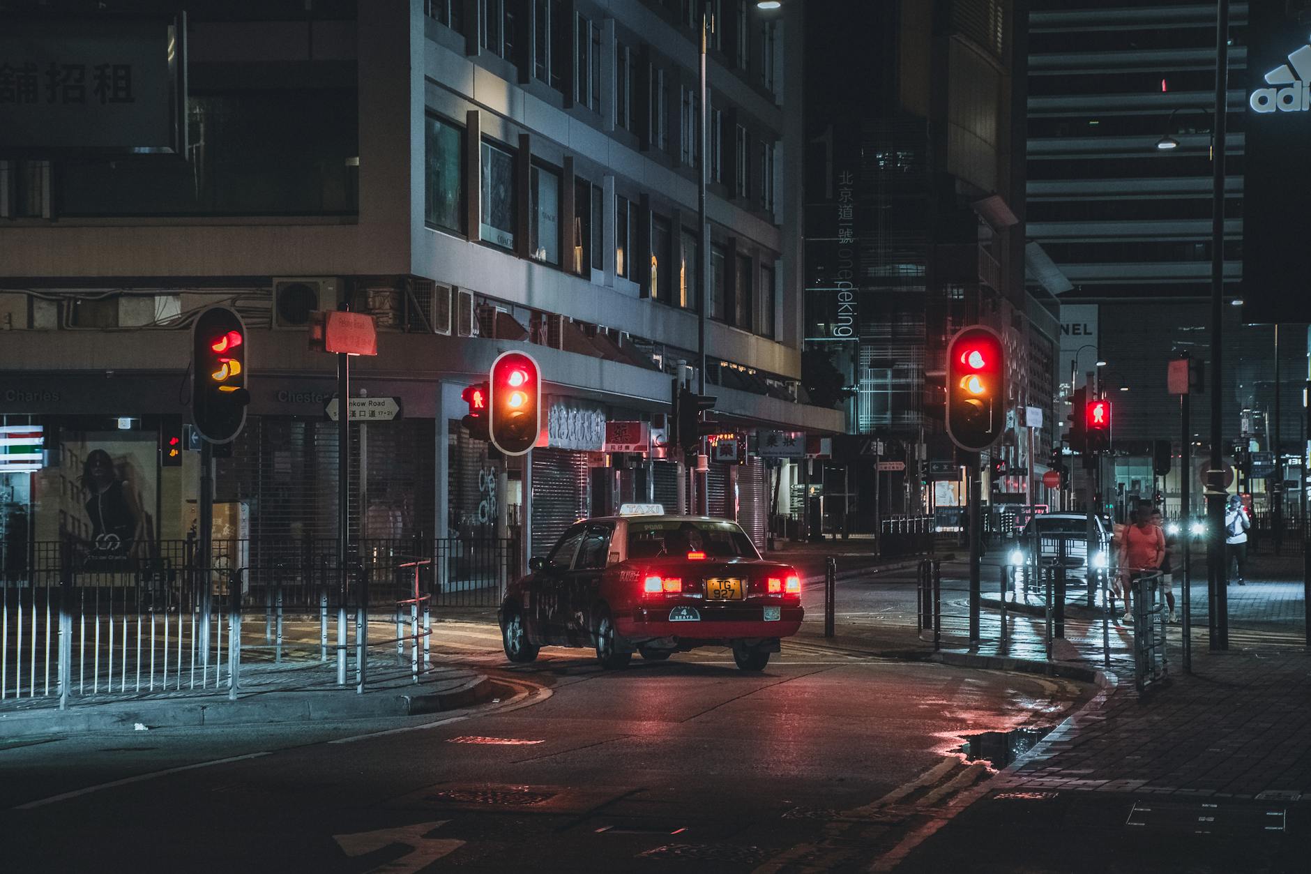 Wan Chai night street and hotel return planning context.