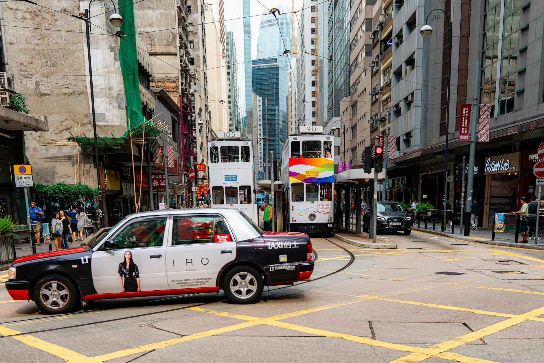 Wan Chai taxi and tram transport planning context.