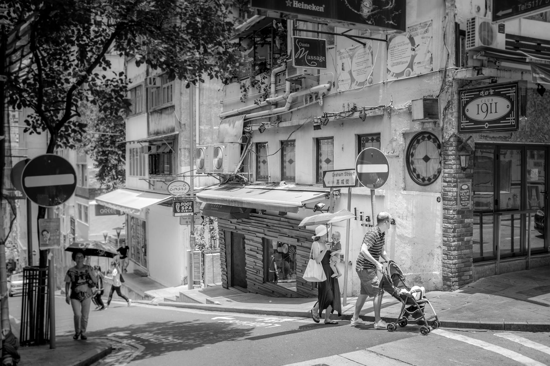 Wan Chai neighborhood street and NGO assignment planning context.