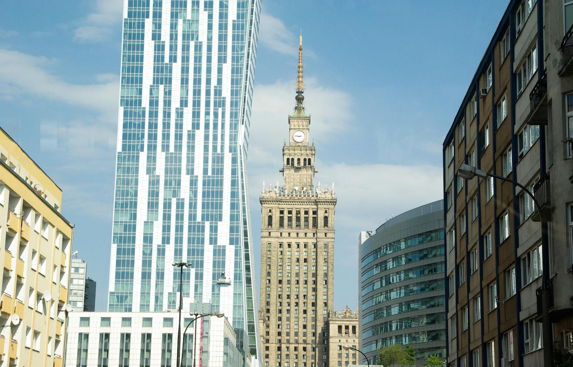 Warsaw skyline for academic conference travel report planning.