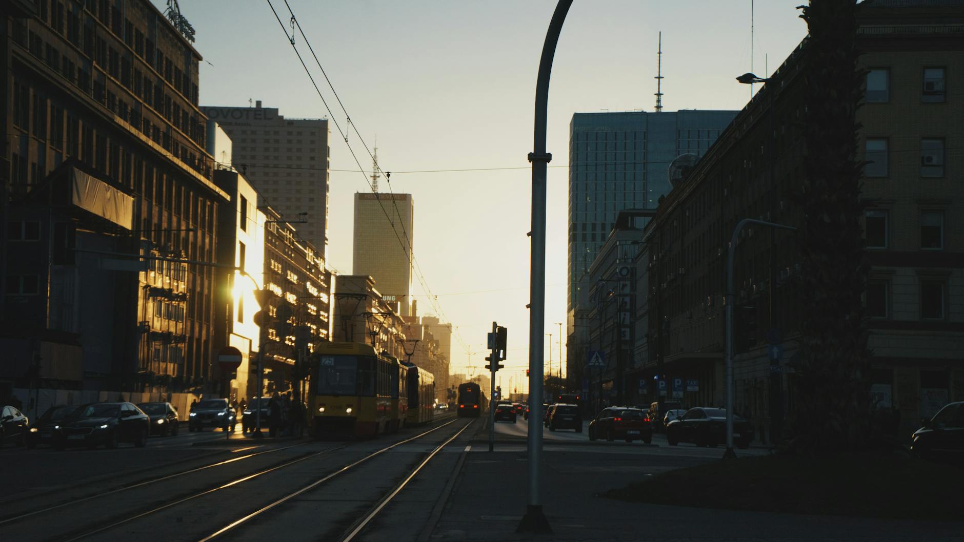 Warsaw public transport and city streets for conference movement planning.