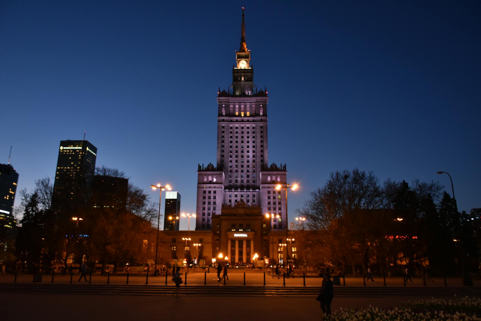 Warsaw evening street for budget traveler night planning.