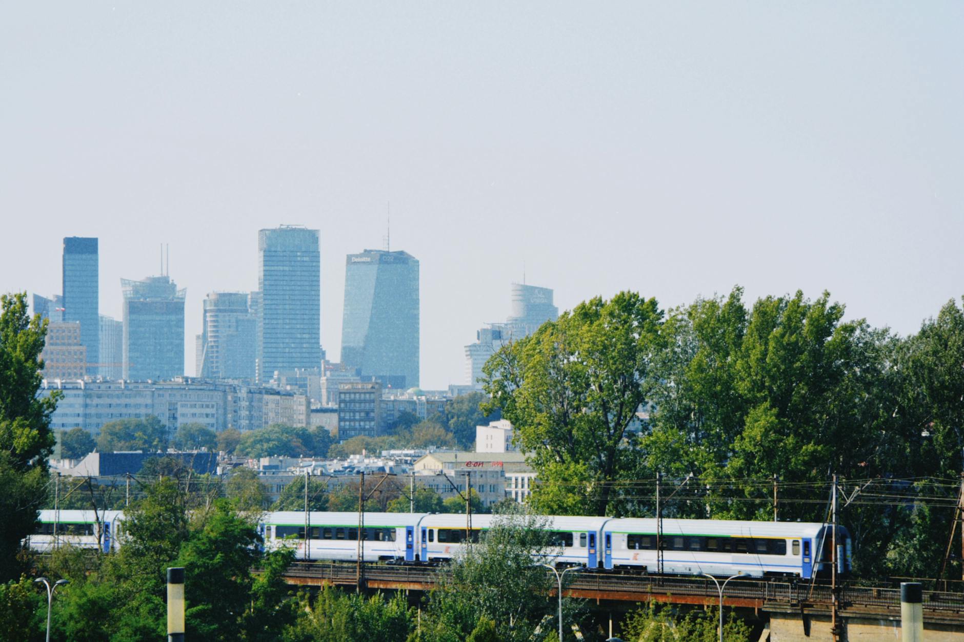 Warsaw skyline and city center for business visitor planning.