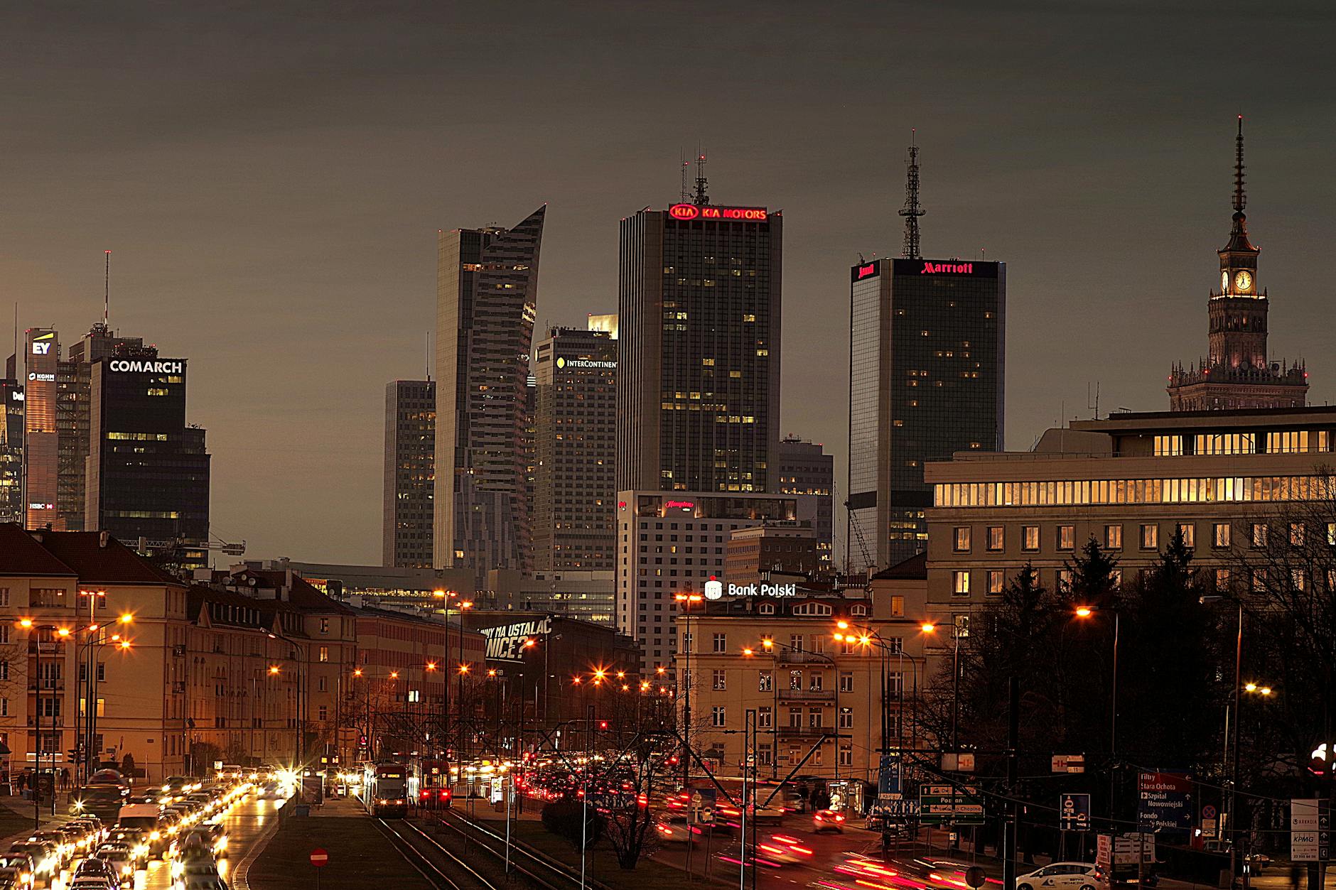 Warsaw business district scene for documents and payment planning.