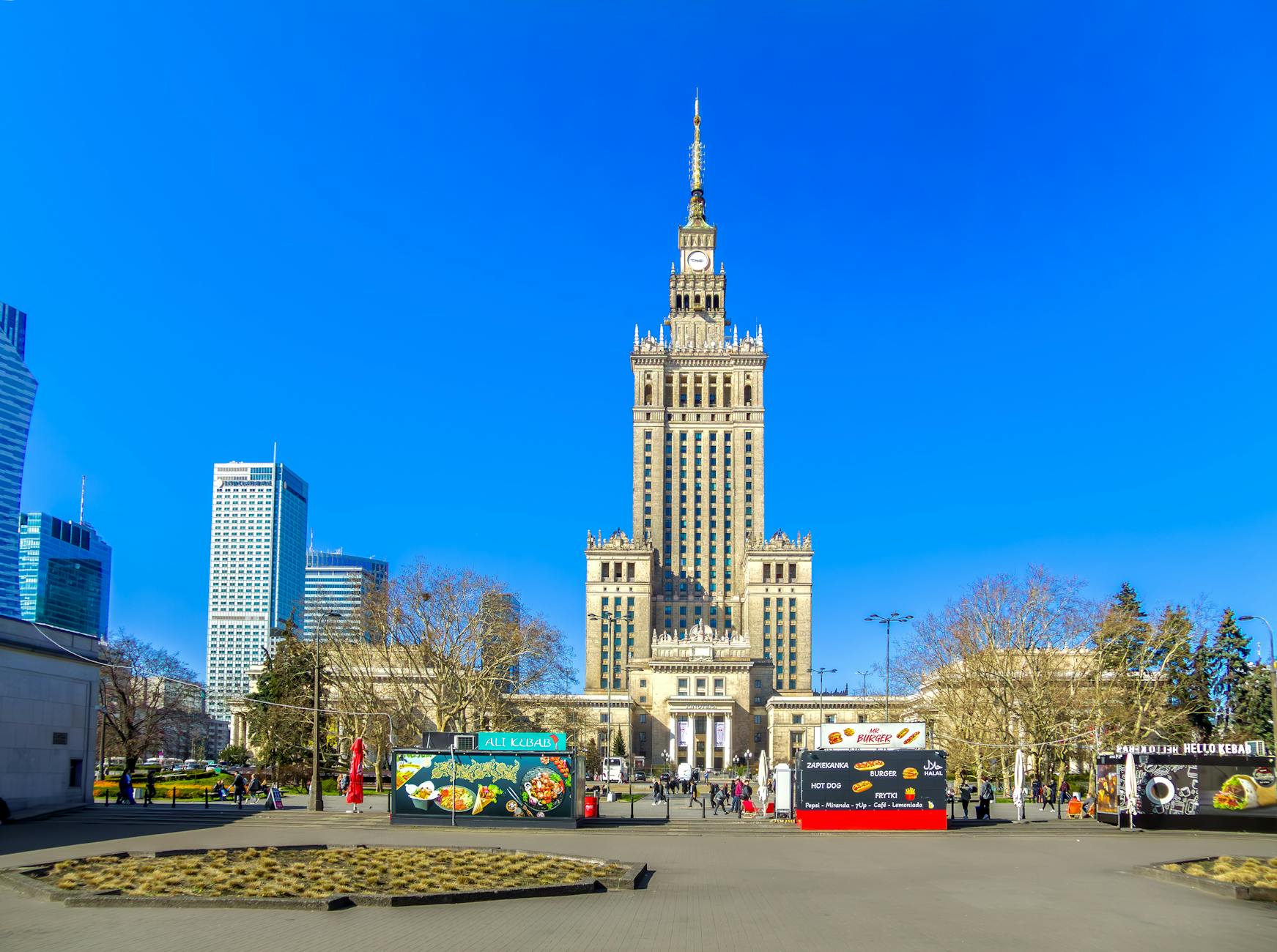 Warsaw Palace of Culture area for conference movement and weather planning.