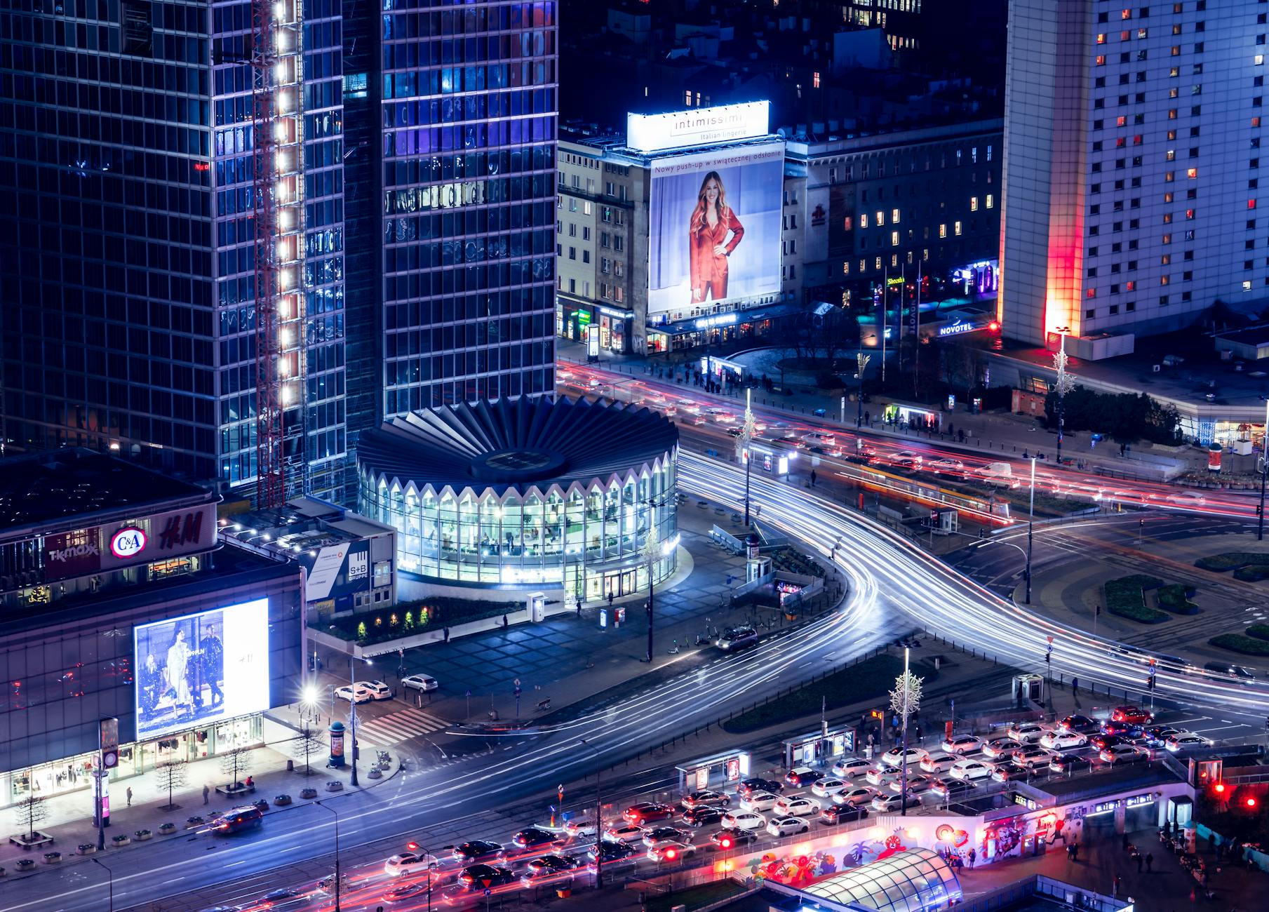 Warsaw business district for conference networking planning.