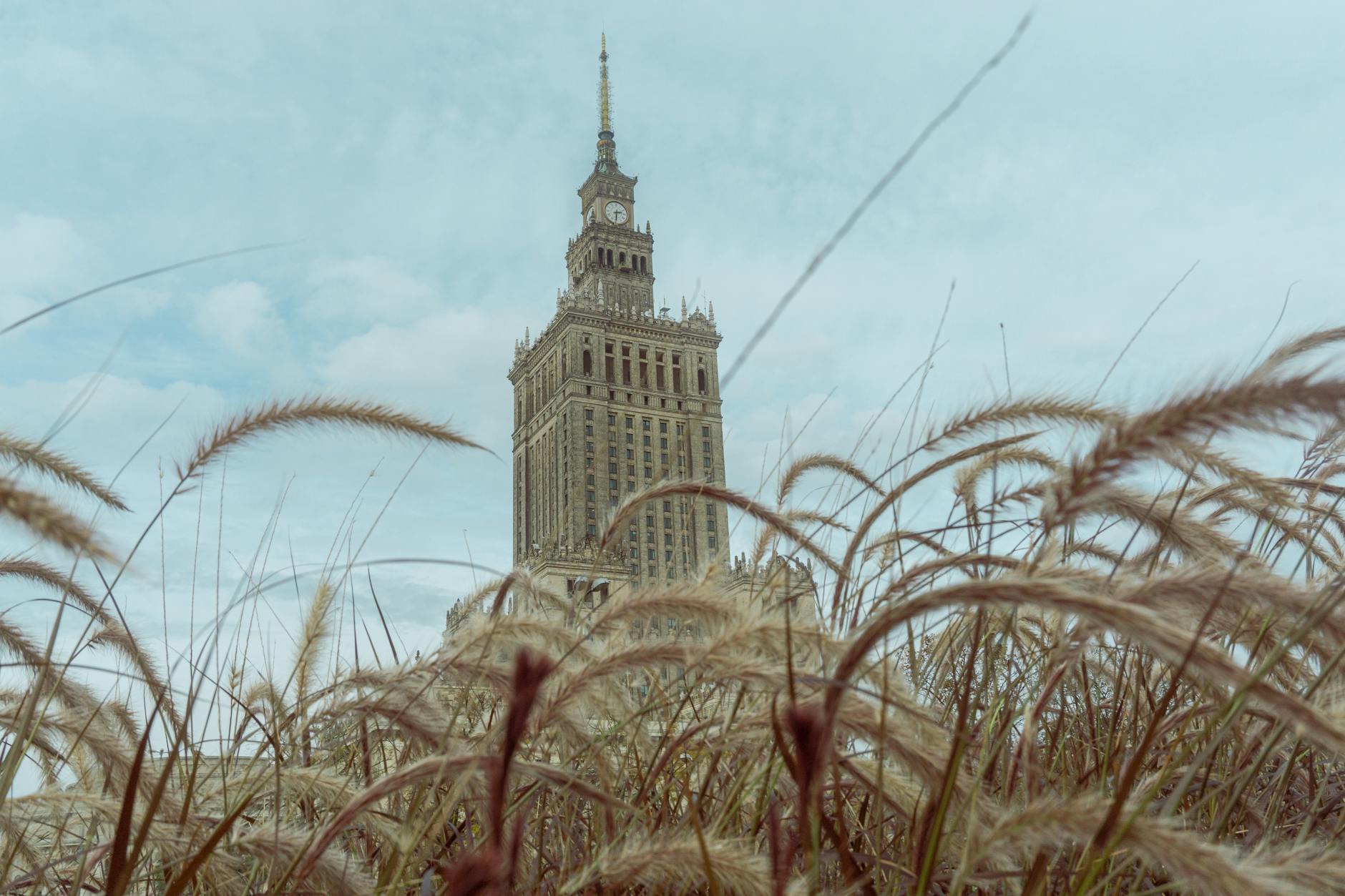 Warsaw Palace of Culture and city center for museum and history planning.
